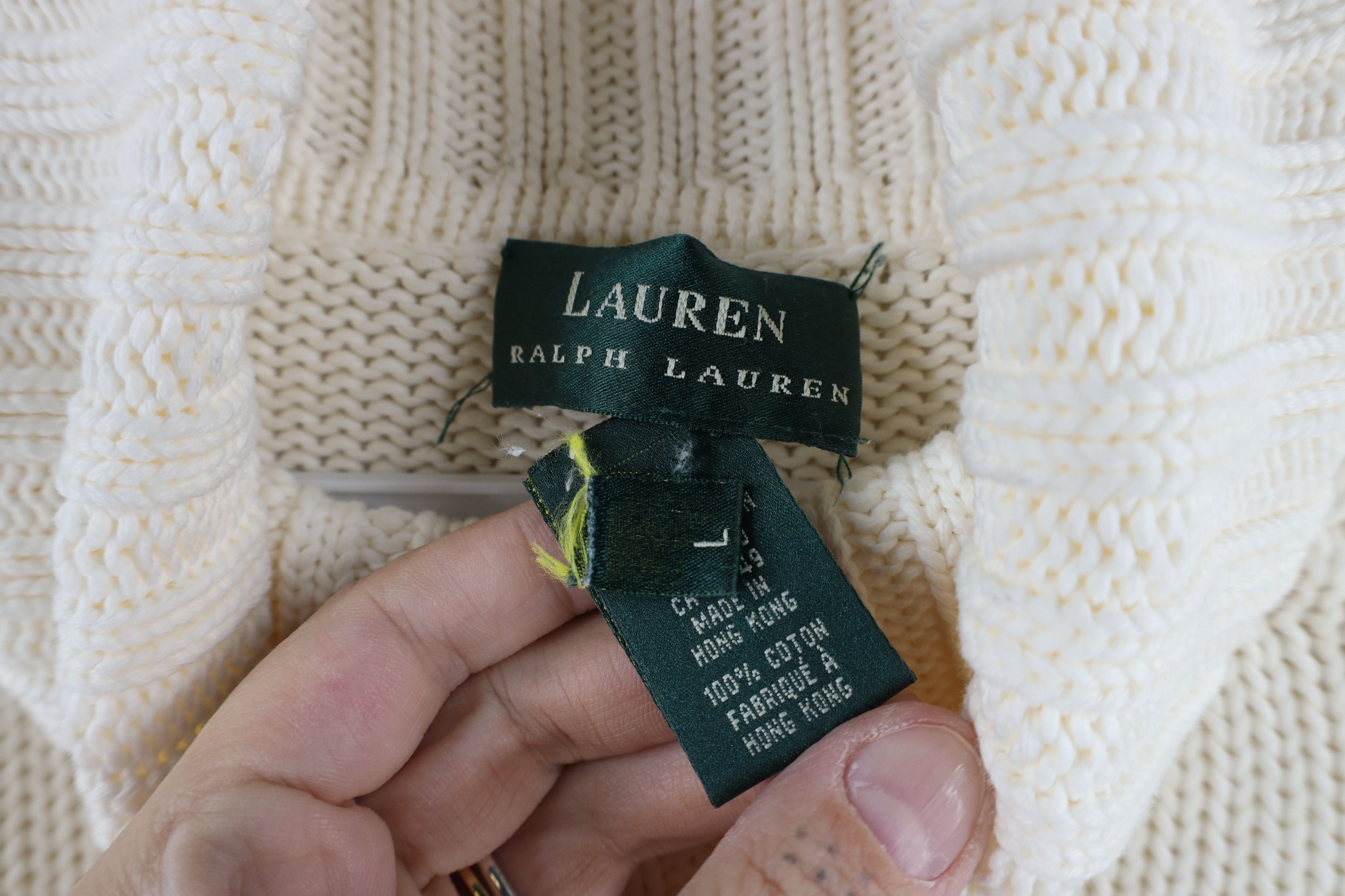 Ralph Lauren × Vintage Vintage 90s Ralph Lauren Knit Snowflake Turtleneck Sweater Size L / US 10 / IT 46 - 6 Thumbnail