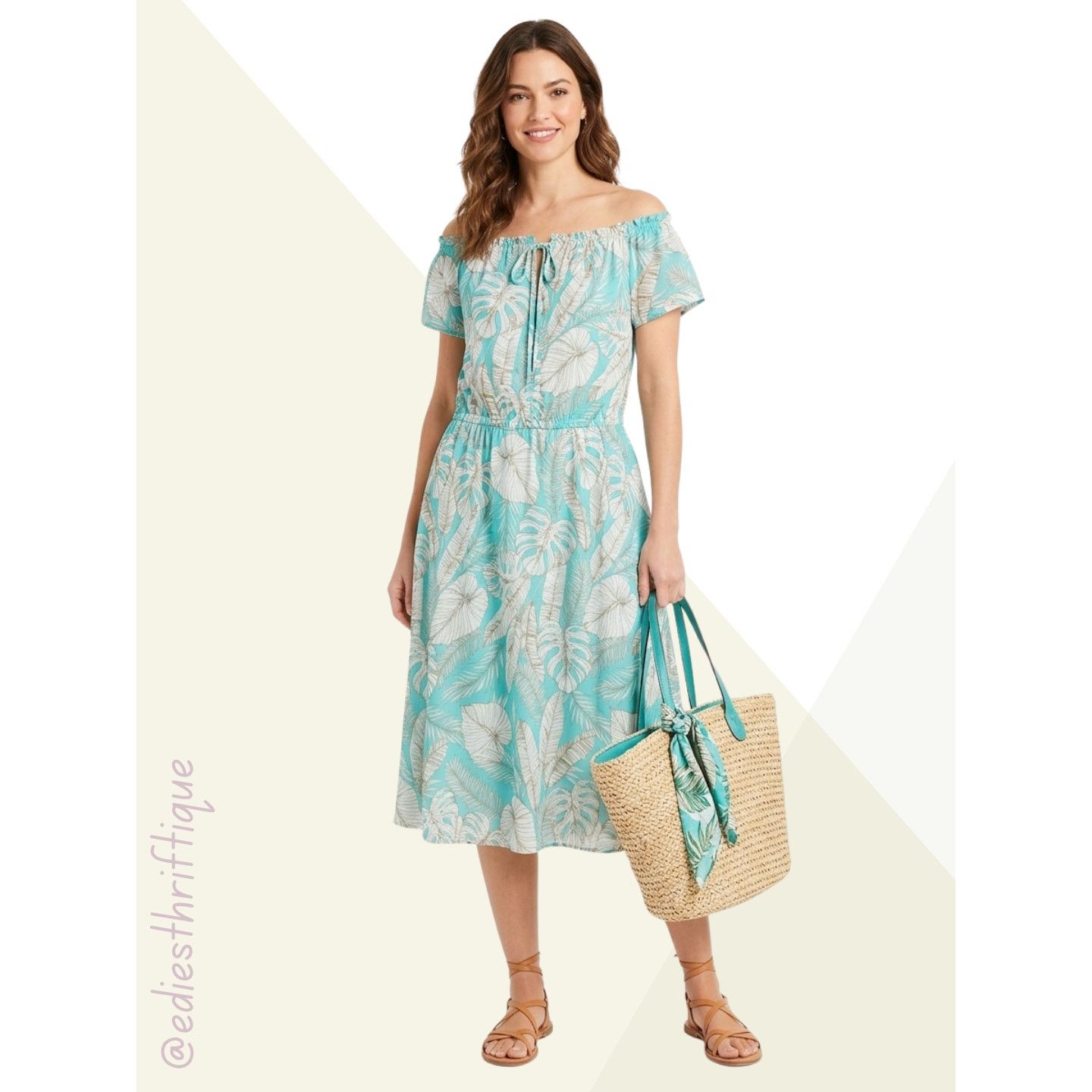 Talbots Talbots Cotton Tropical Short Sleeve Tropical Midi Dress 10 Size L / US 10 / IT 46 - 1 Thumbnail