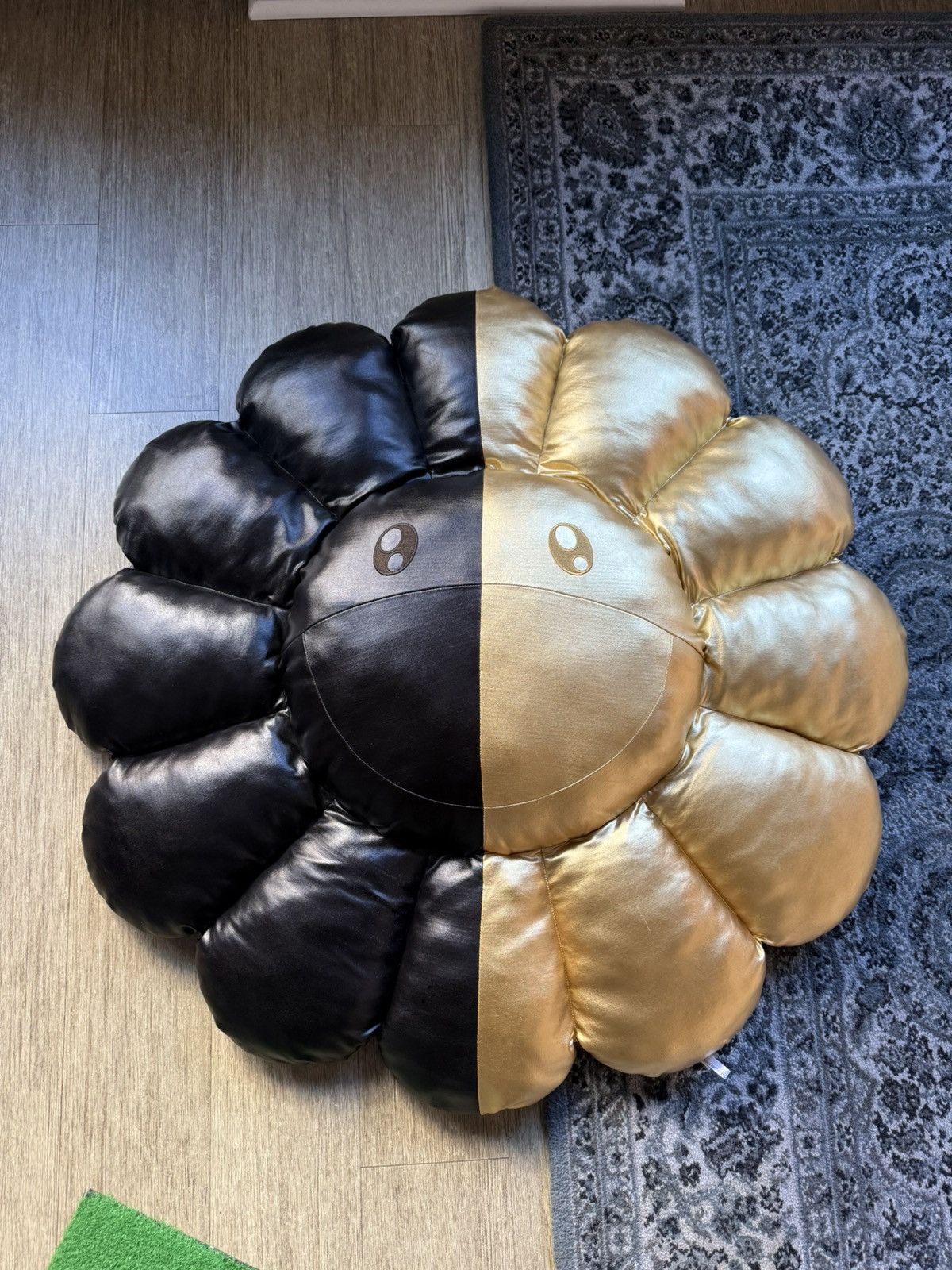 Takashi Murakami x HIKARU Gold Black Flower Plush 1M