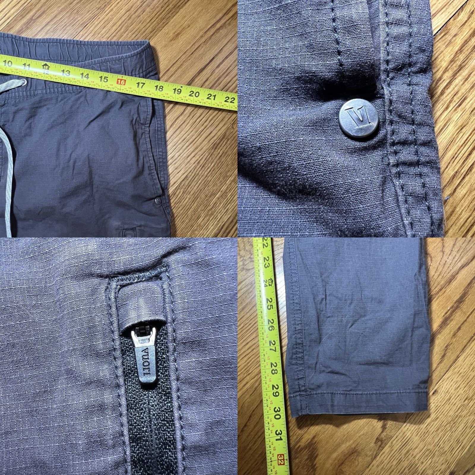 Vuori Vuori Pants Mens XL Gray Ripstop Drawstring Elastic Waist Zip Pocket V412 Size US 36 / EU 52 - 8 Thumbnail