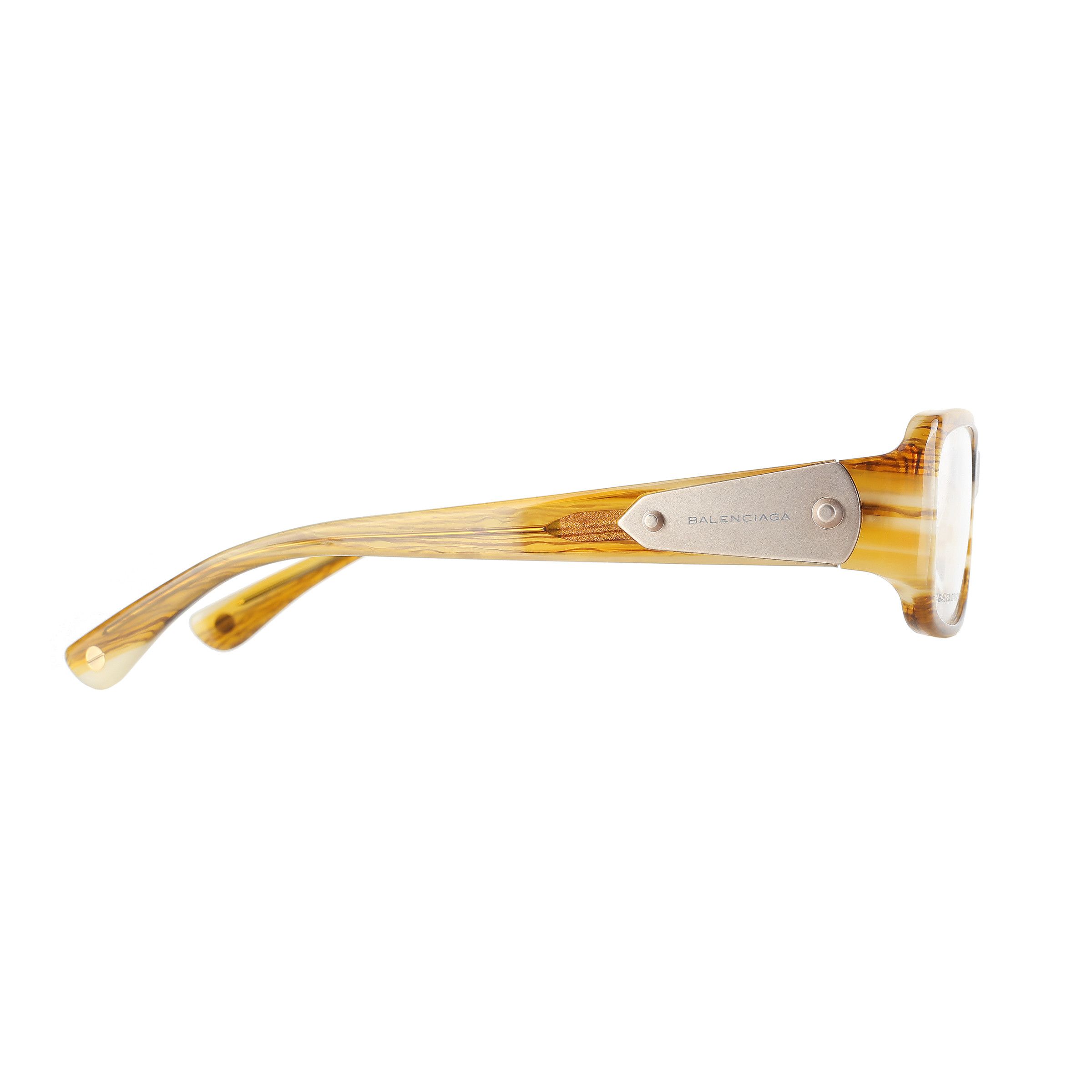 Balenciaga Balenciaga '00 Rectangular Flat Wooden Brown Glasses Size ONE SIZE - 2 Thumbnail