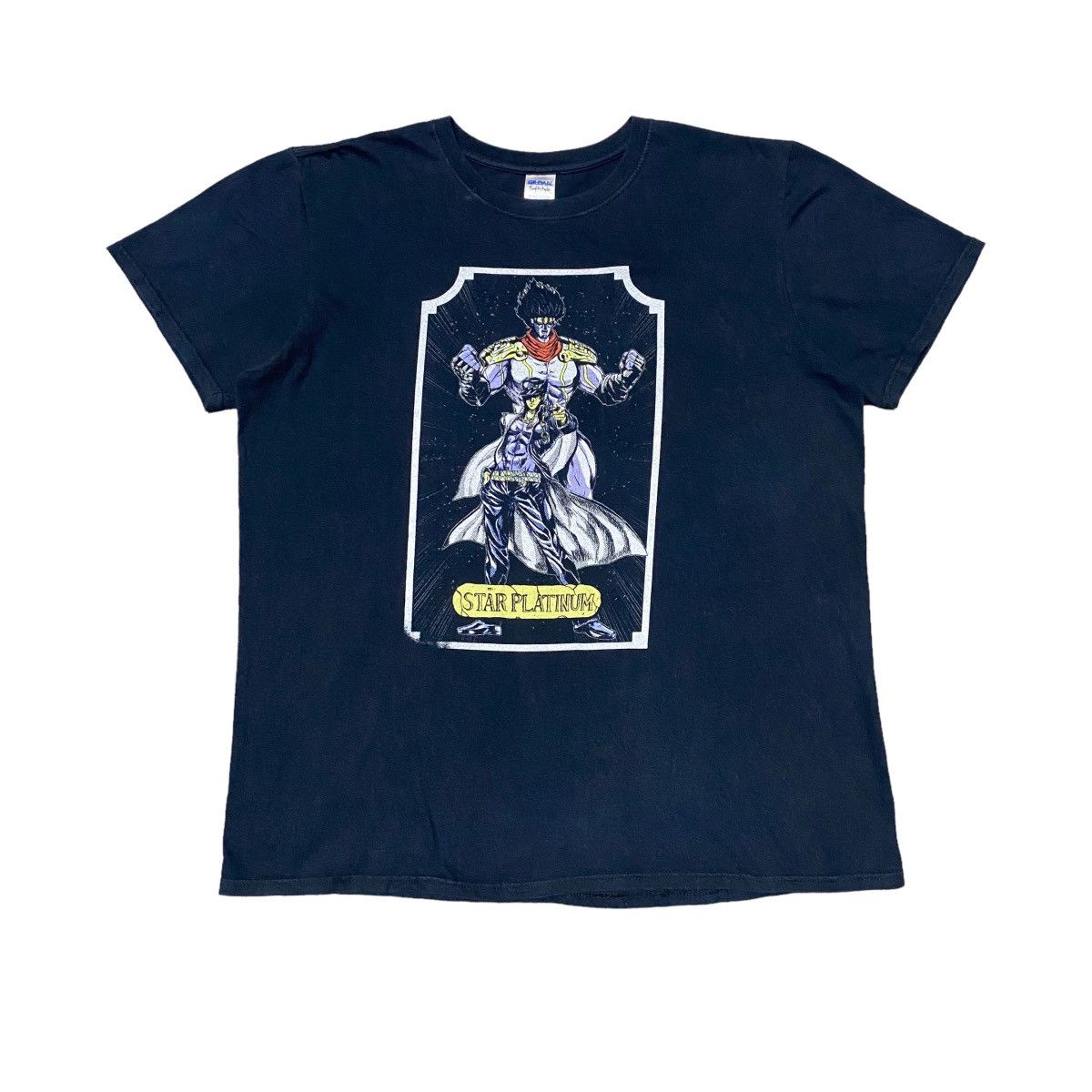image of Anima x Movie Jojo Bizarre Adventure Star Platinum Anime T Shirt in Navy, Men's (Size Large)