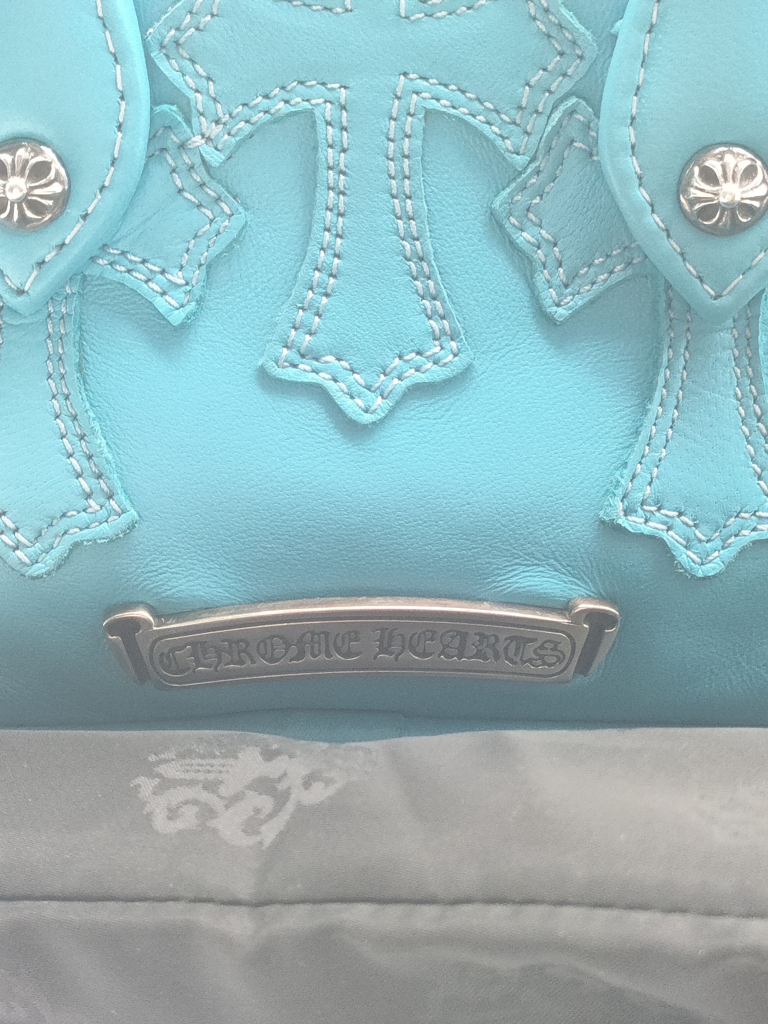 Chrome Hearts Chrome Hearts Blue Leather Cross Patch Mini Gym Bag Size ONE SIZE - 12 Thumbnail