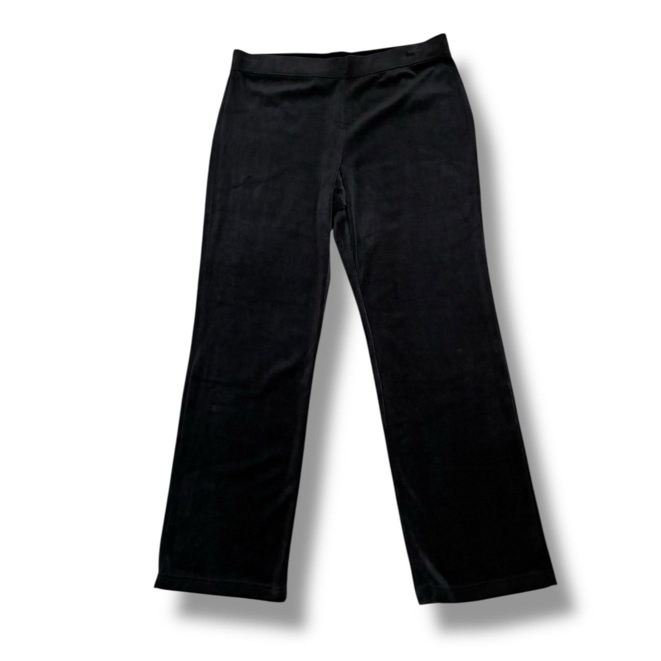 Other Karen Scott Sport black velour high rise straight leg pants Size 38" / US 16 / IT 52 - 1 Thumbnail