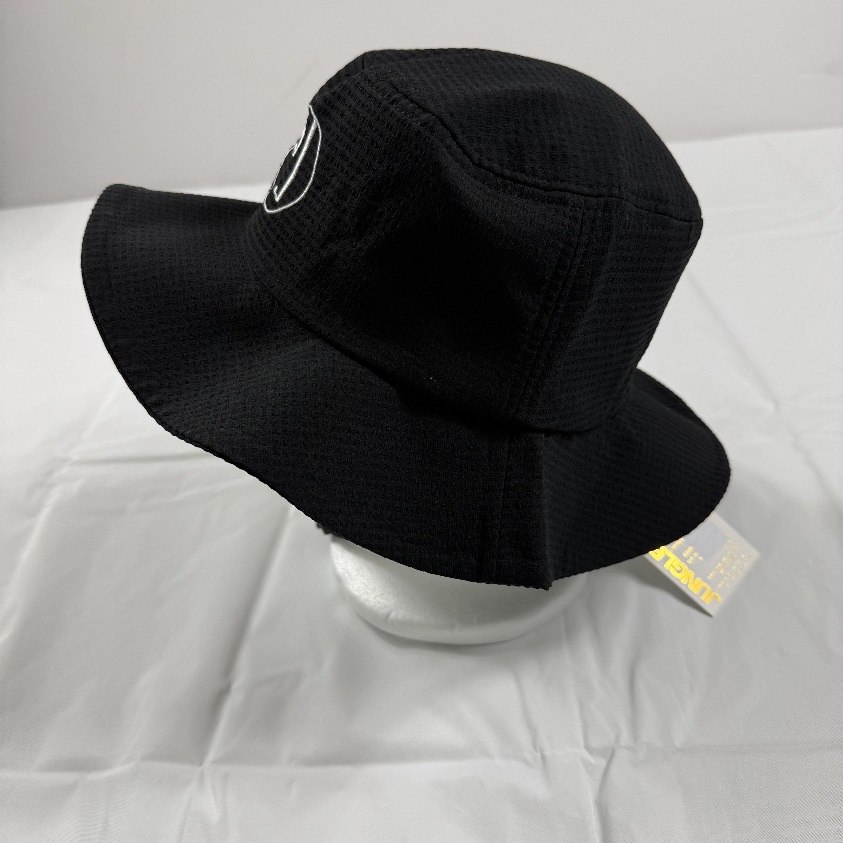 Jungles Jungles Jungles Seersucker Wide Brimmed Hat Black Logo O/S Size ONE SIZE - 7 Thumbnail