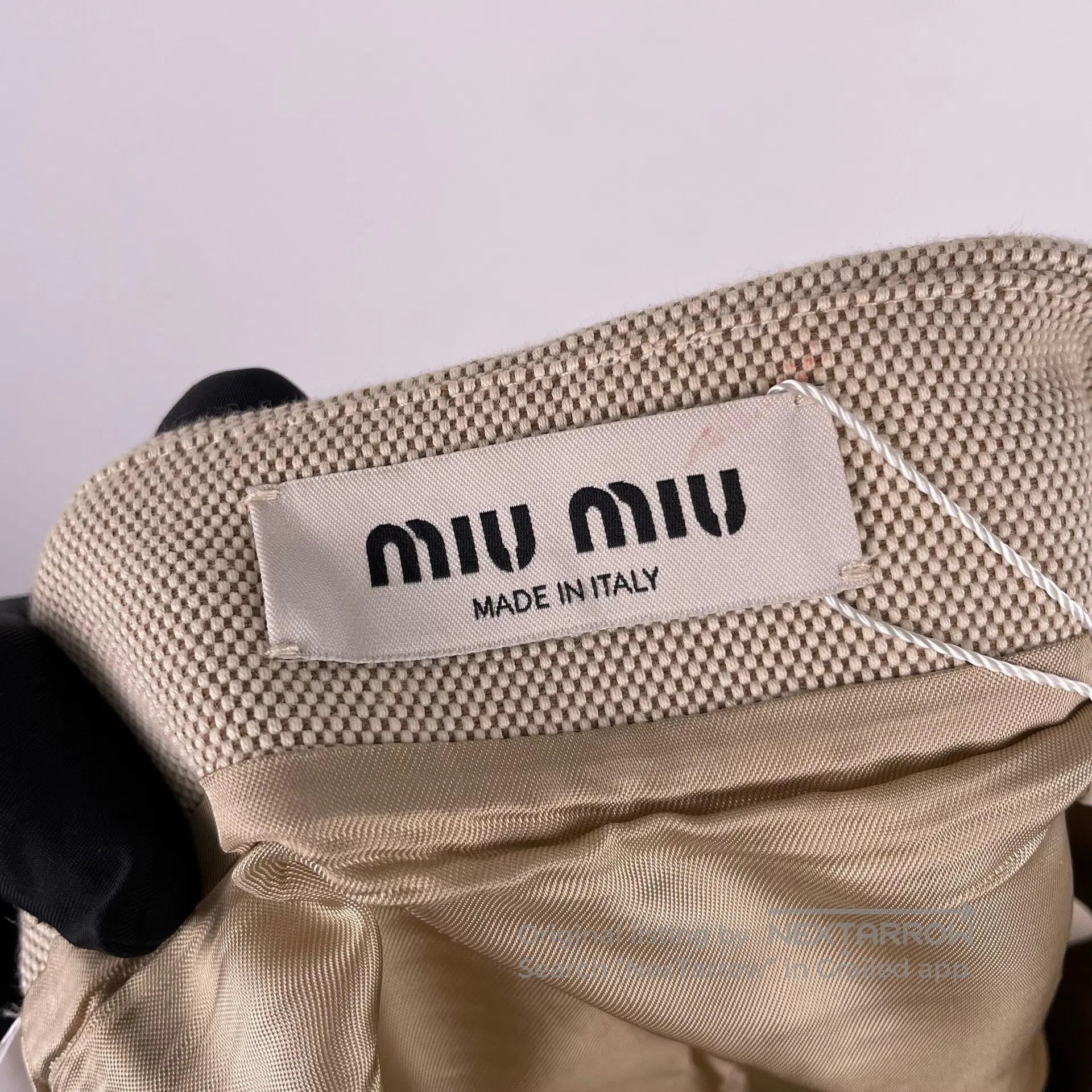 Miu Miu Miu Miu Leather trimmed embroidered logo casual short skir Size 35" - 6 Thumbnail