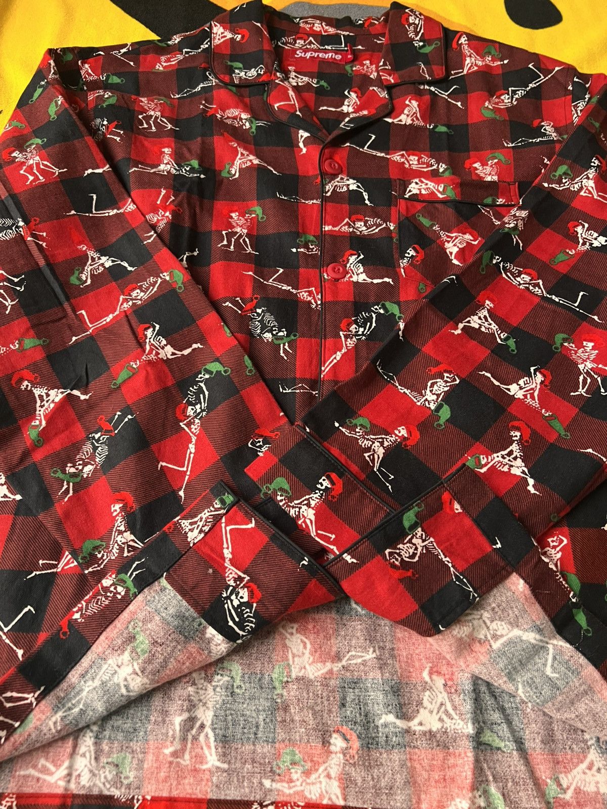 Supreme M - Supreme Holiday Pajama Set Red FW25 flannel shirt pant Size ONE SIZE - 10 Thumbnail