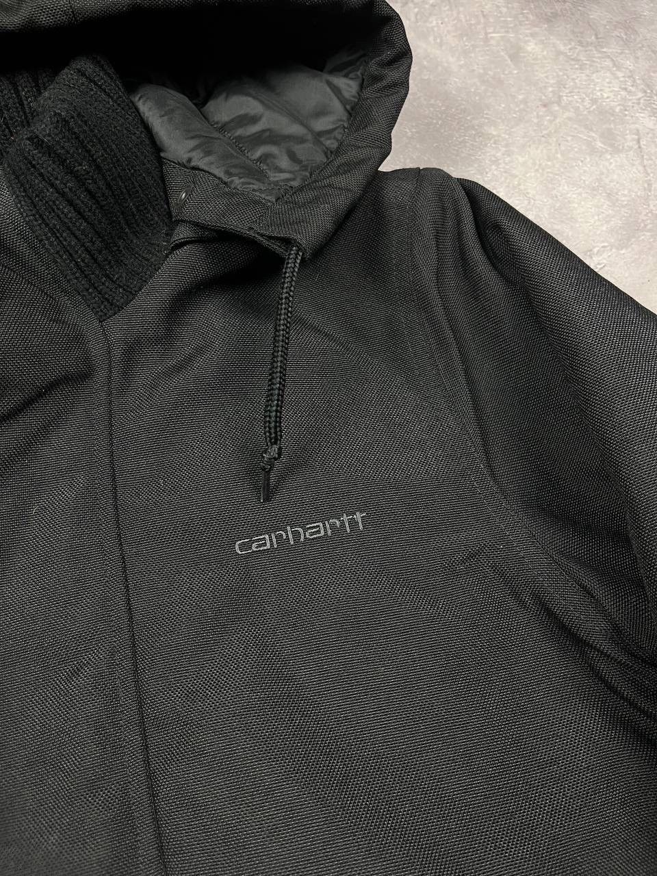 Carhartt Carhartt Bomber Jacket Black Hooded Heavyweight Ribbed Cuffs Size US M / EU 48-50 / 2 - 2 Thumbnail