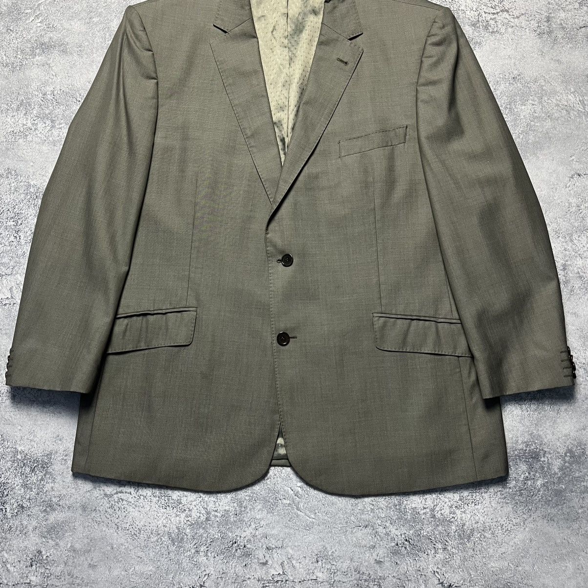 Balmain × Pierre Balmain × Vintage Vintage Balmain Homme Grey Wool Blazer Jacket Designer Size 46R - 3 Thumbnail