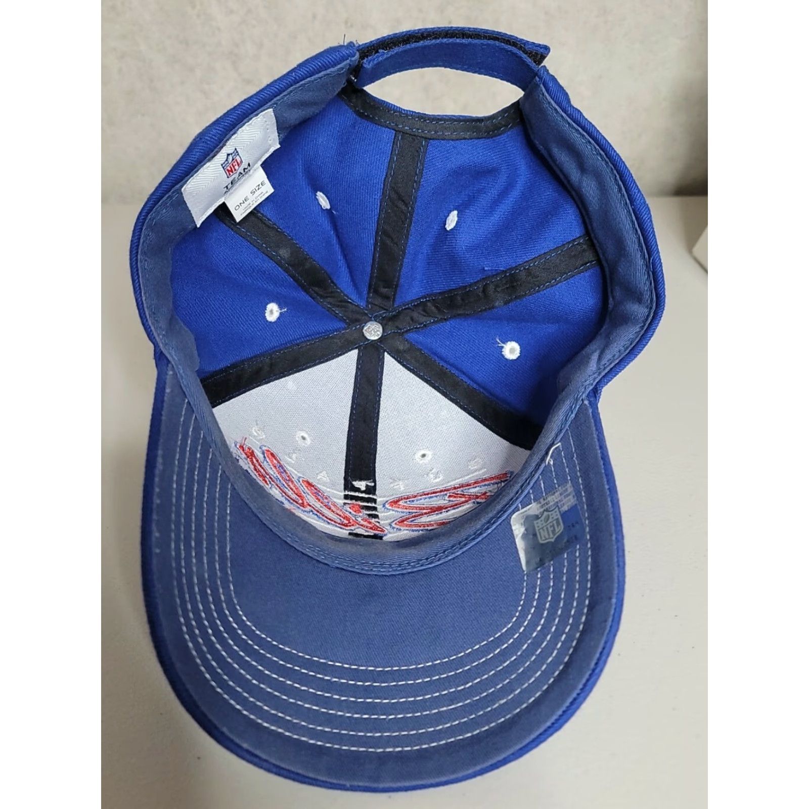 NFL RARE 90s NFL Buffalo Bills Blue Spell out Hat One Size Fits All Size ONE SIZE - 4 Thumbnail