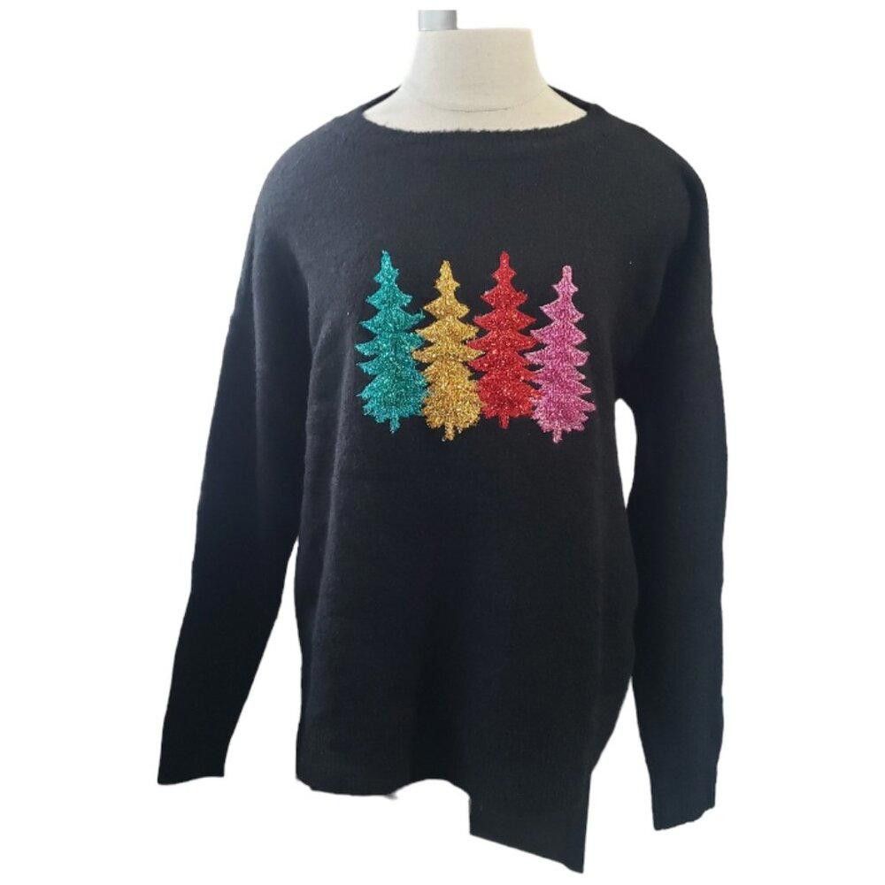 Designer CT1773 Staccato Black Christmas Tree Sweater S Size S / US 4 / IT 40 - 1 Thumbnail