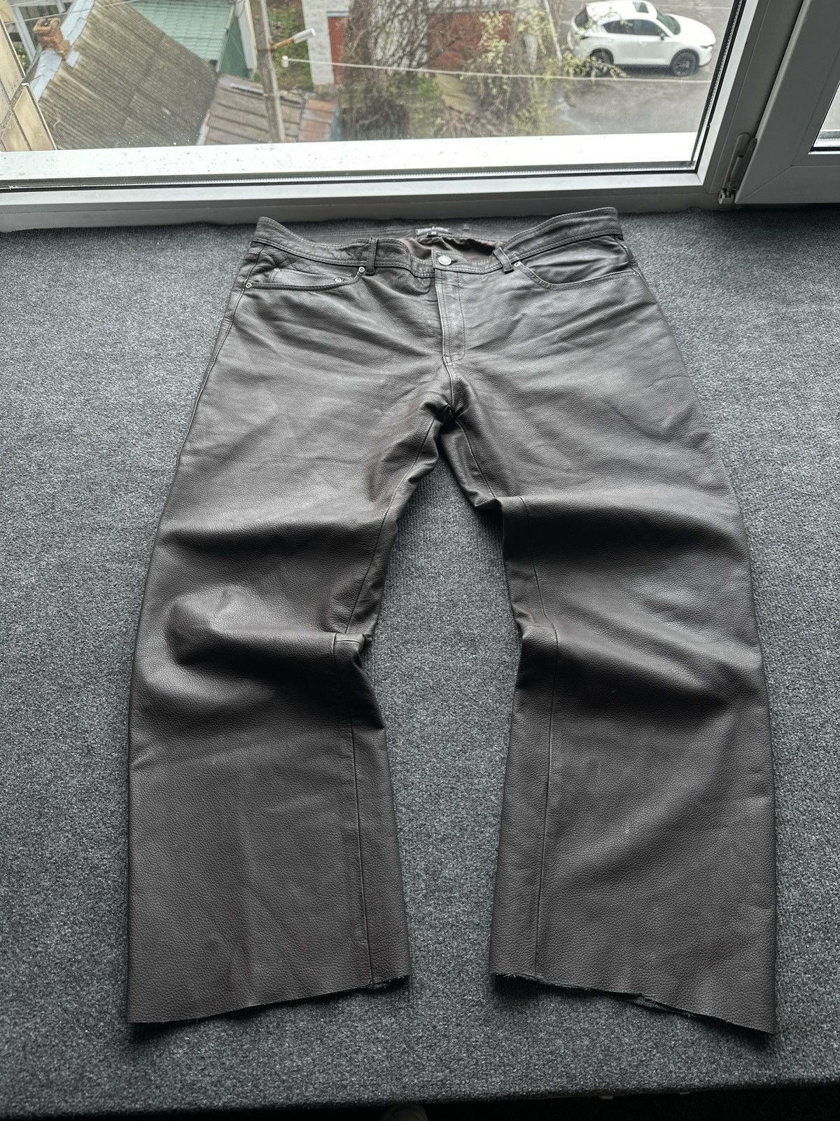 Other 🚨GRAIL MEN LEATHER PANTS Y2K WESTERN MOTORCYCLE Size US 41 - 2 Thumbnail