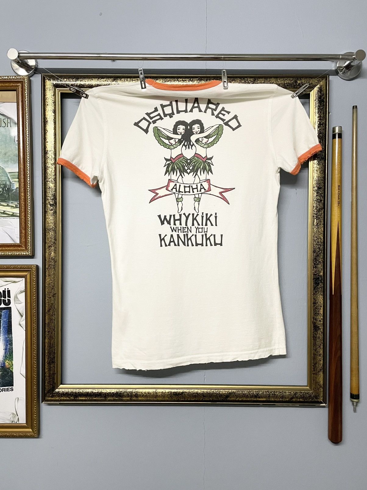 Dsquared2 Vintage Designer Dsquared Hula Dancers Aloha Hawai Tshirt Size US XS / EU 42 / 0 - 1 Thumbnail