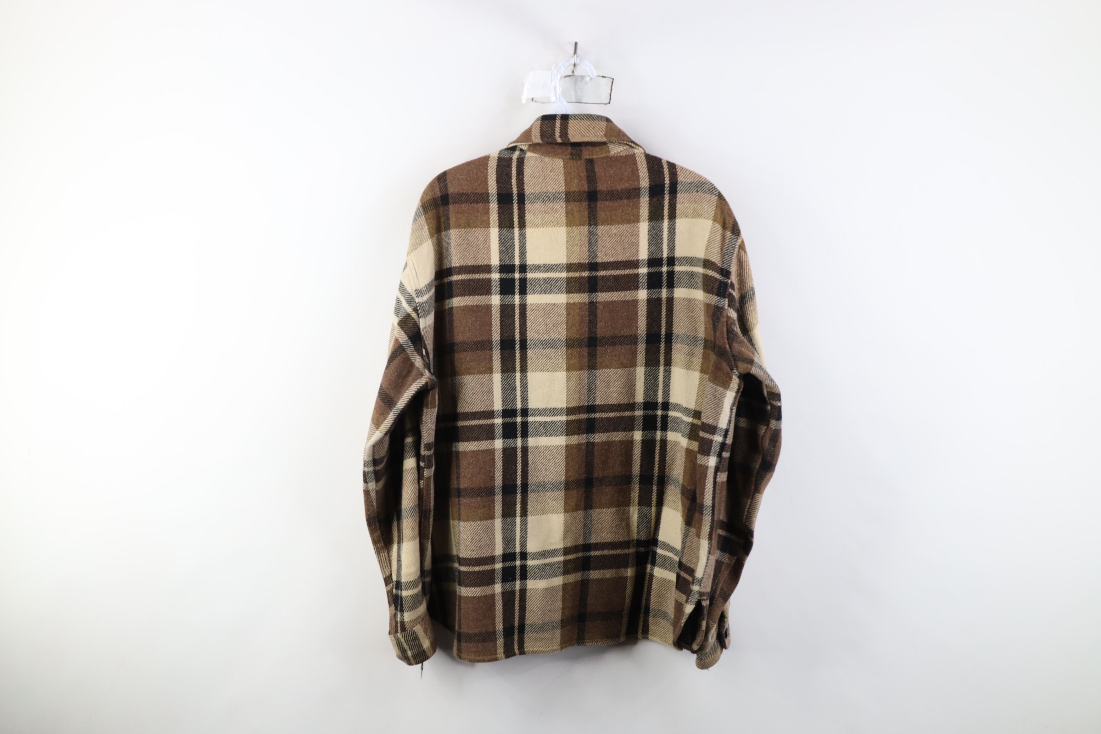 Vintage Vintage 60s Streetwear Wool CPO Shirt Jacket Jac Shirt Plaid Size US L / EU 52-54 / 3 - 12 Thumbnail