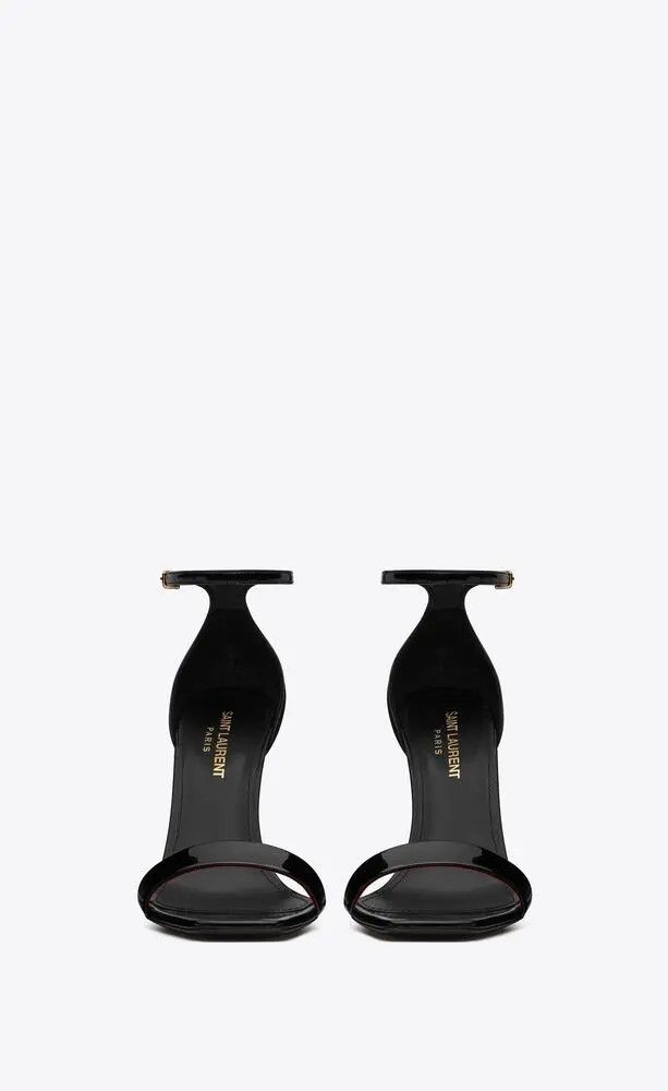 Saint Laurent Paris o1s1wg110925 Amber Sandals in Patent Leather in Black Size US 10.5 / IT 40.5 - 2 Thumbnail