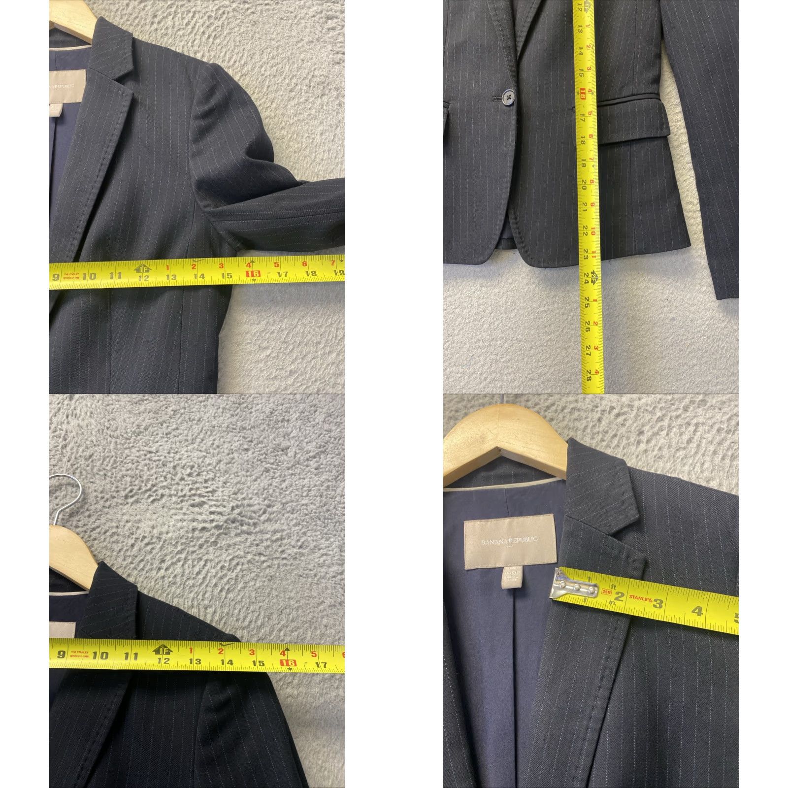 Banana Republic Banana Republic Blazer Jacket Women’s 00P One-button Lined Pinstripe Black Blazer (Jacket) Womens Size XXS / US 00 / IT 34 - 8 Thumbnail