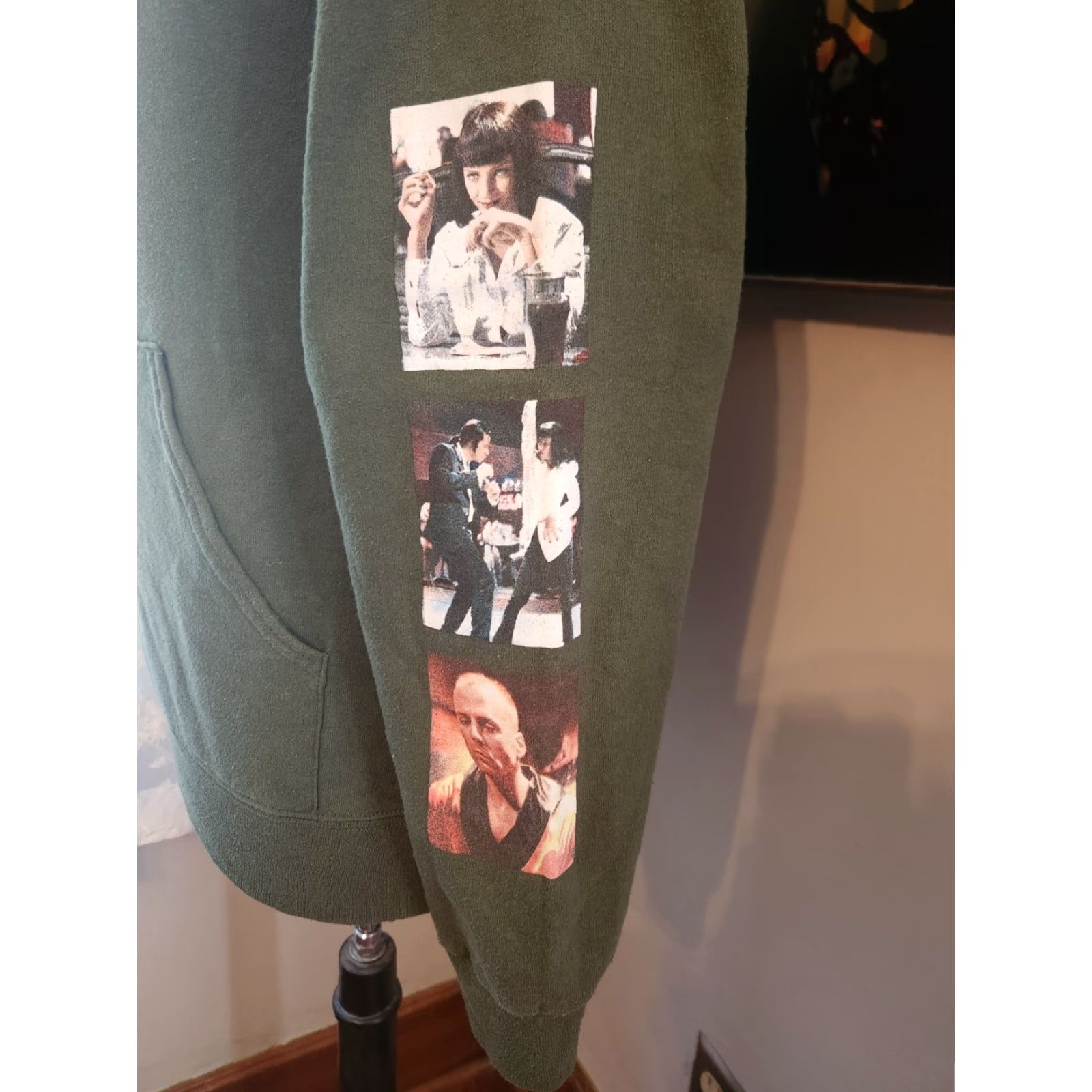 Vintage Pulp Fiction Hoodie Adult S Army Green Logo Pulp Fiction Movie Retro Pullover Sweatshirt Men's Small Size SJ2024 Size US S / EU 44-46 / 1 - 5 Thumbnail