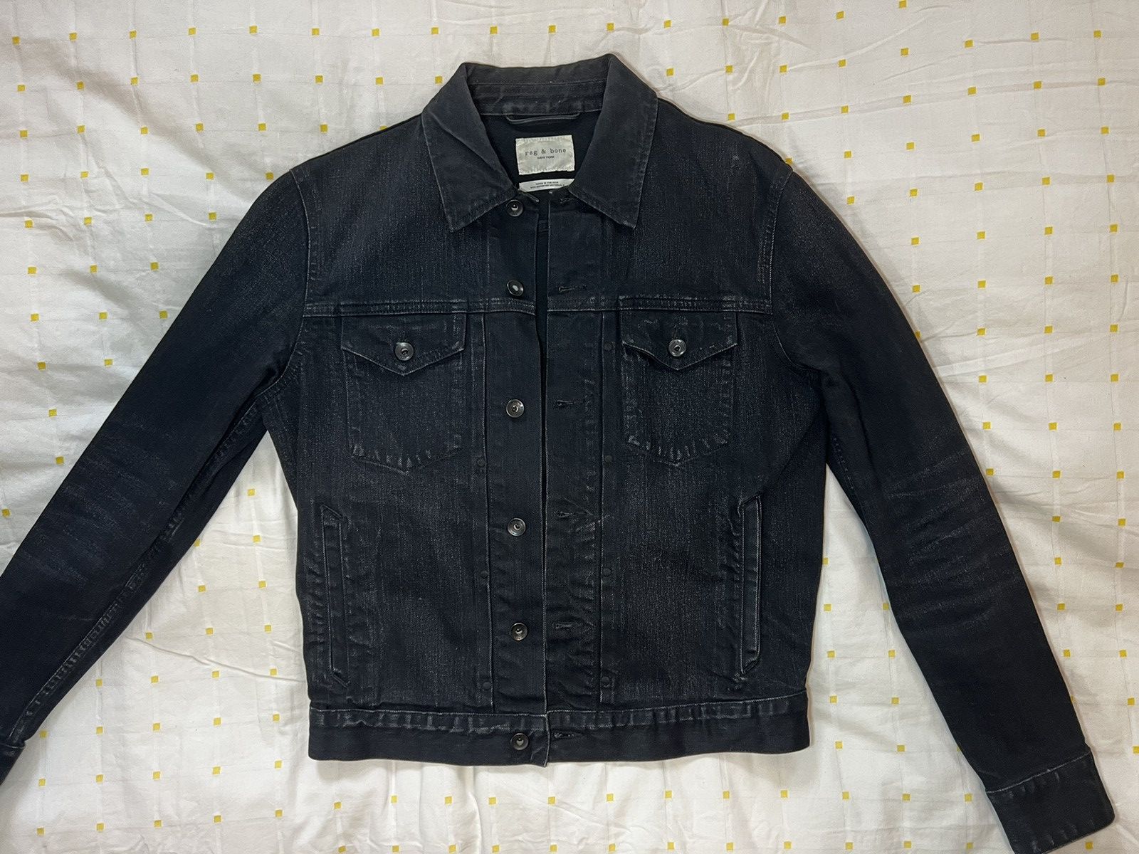 image of Rag Bone Rag & Bone Black Denim Jacket, Men's (Size XS)