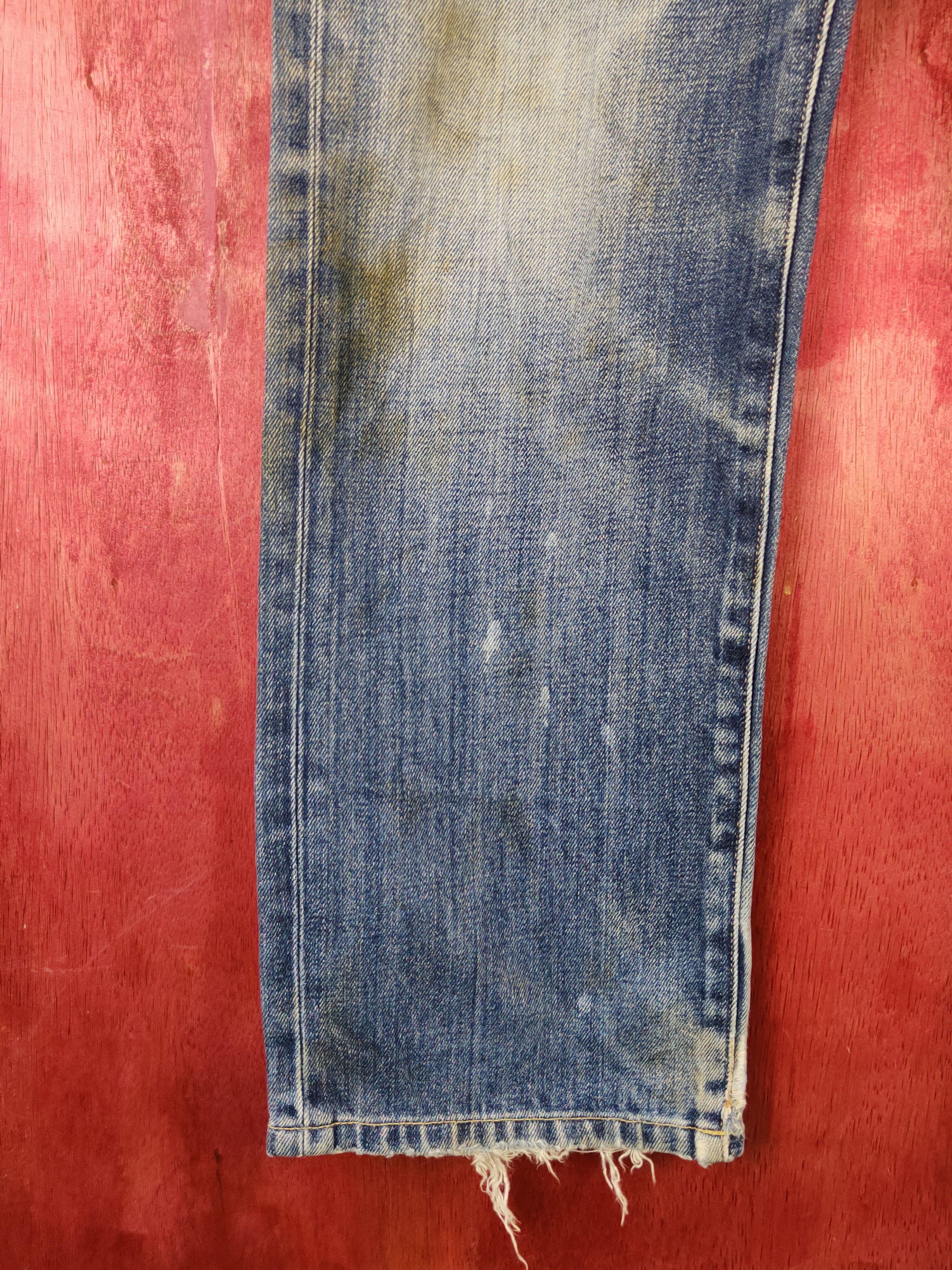 Japanese Brand Uniqlo Blue Faded Distressed Ripped denim Jeans #S2240 Size US 34 / EU 50 - 4 Thumbnail