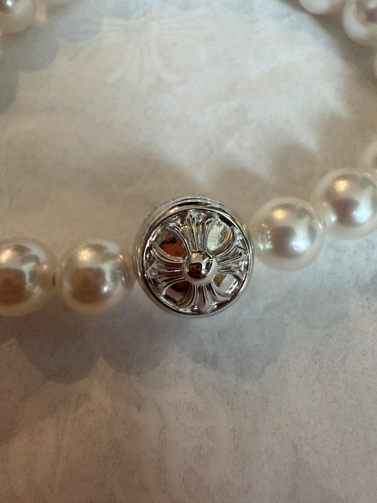 Chrome Hearts Chrome Hearts X Mikimoto 18K White Gold Akoya Pearl Bracelet Size ONE SIZE - 4 Thumbnail