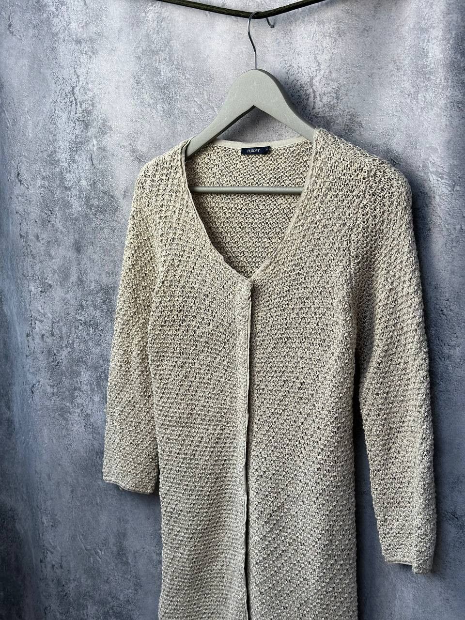 Purdey Purdey Long Cardigan Knit Crochet Mesh Size L / US 10 / IT 46 - 1 Thumbnail
