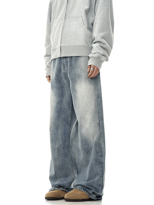 Japanese Brand × Jean American retro washed wide-leg simple loose jeans Size US 32 / EU 48 - 4 Thumbnail