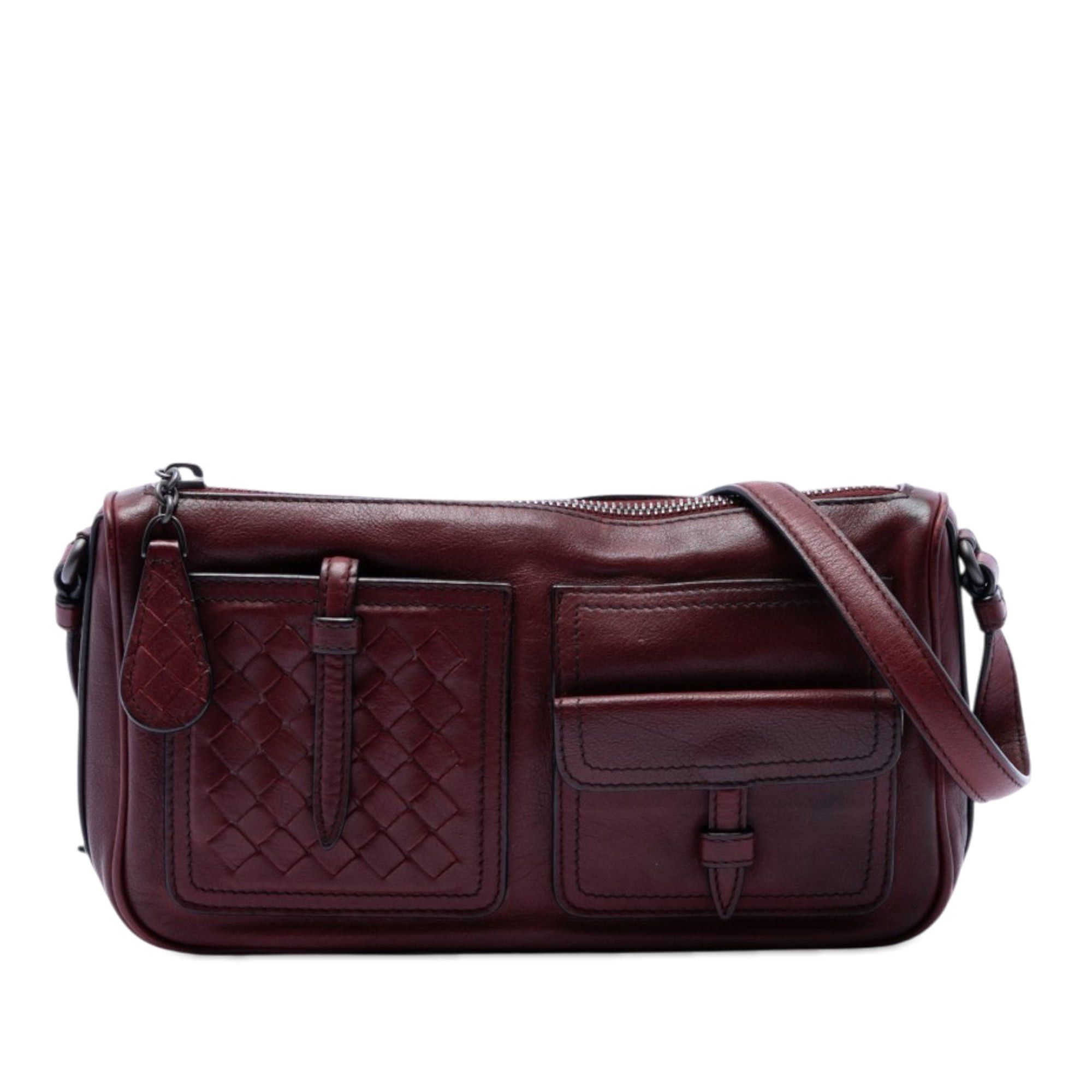 Bottega Veneta Intrecciato Trimmed Multi Pocket Leather Shoulder Bag Size ONE SIZE - 1 Thumbnail