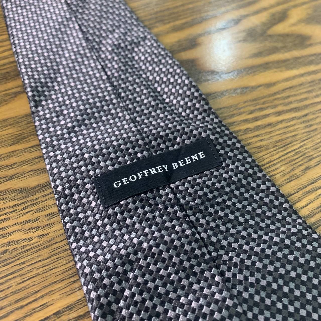 Geoffrey B. Small Geoffrey Beene Black & Light Grey Necktie Size ONE SIZE - 3 Thumbnail