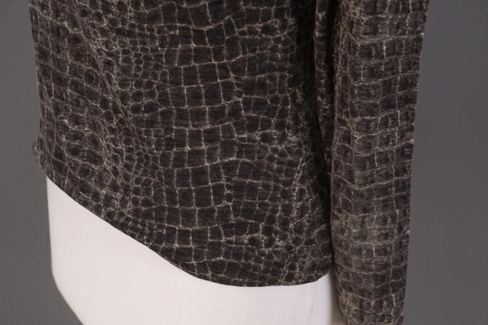 Designer Max Mara Blue Brown Wool Animals Printed Shirt Size S Size S / US 4 / IT 40 - 7 Thumbnail
