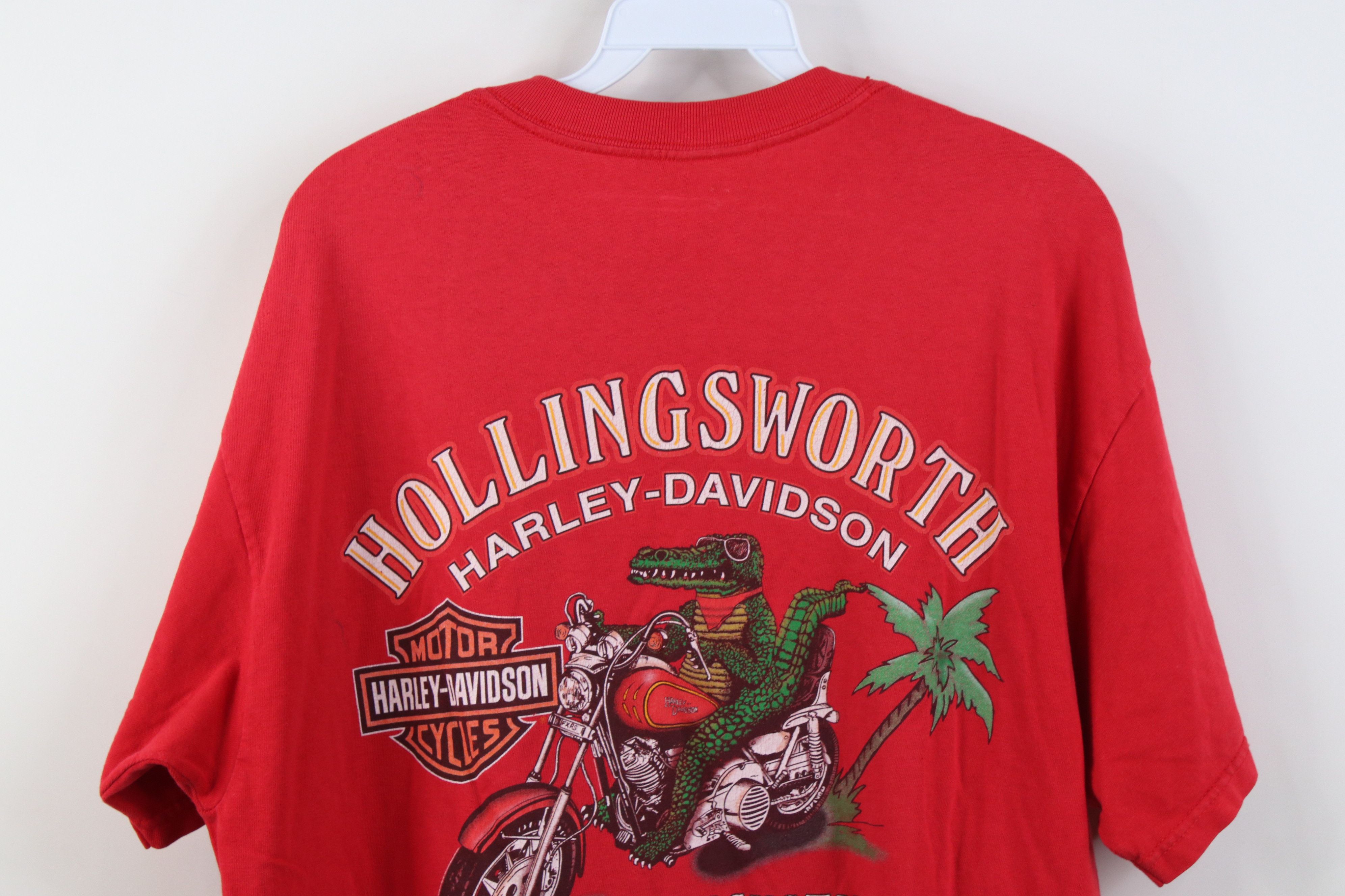 Harley Davidson Vintage Y2K 2005 Harley Davidson Alligator T-Shirt Red USA Size US L / EU 52-54 / 3 - 15 Thumbnail