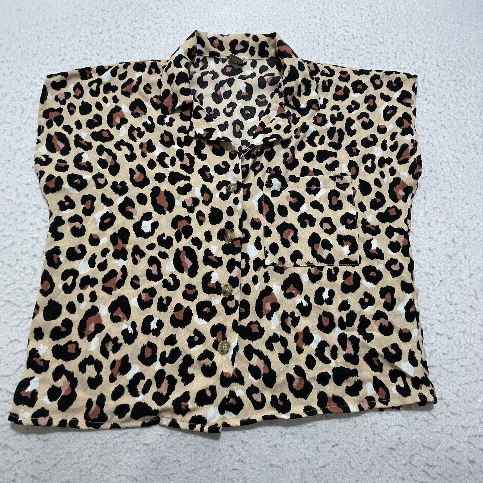 Other Paper Crane Cheetah Print Button Front Short Sleeve Collared Size M / US 6-8 / IT 42-44 - 1 Thumbnail