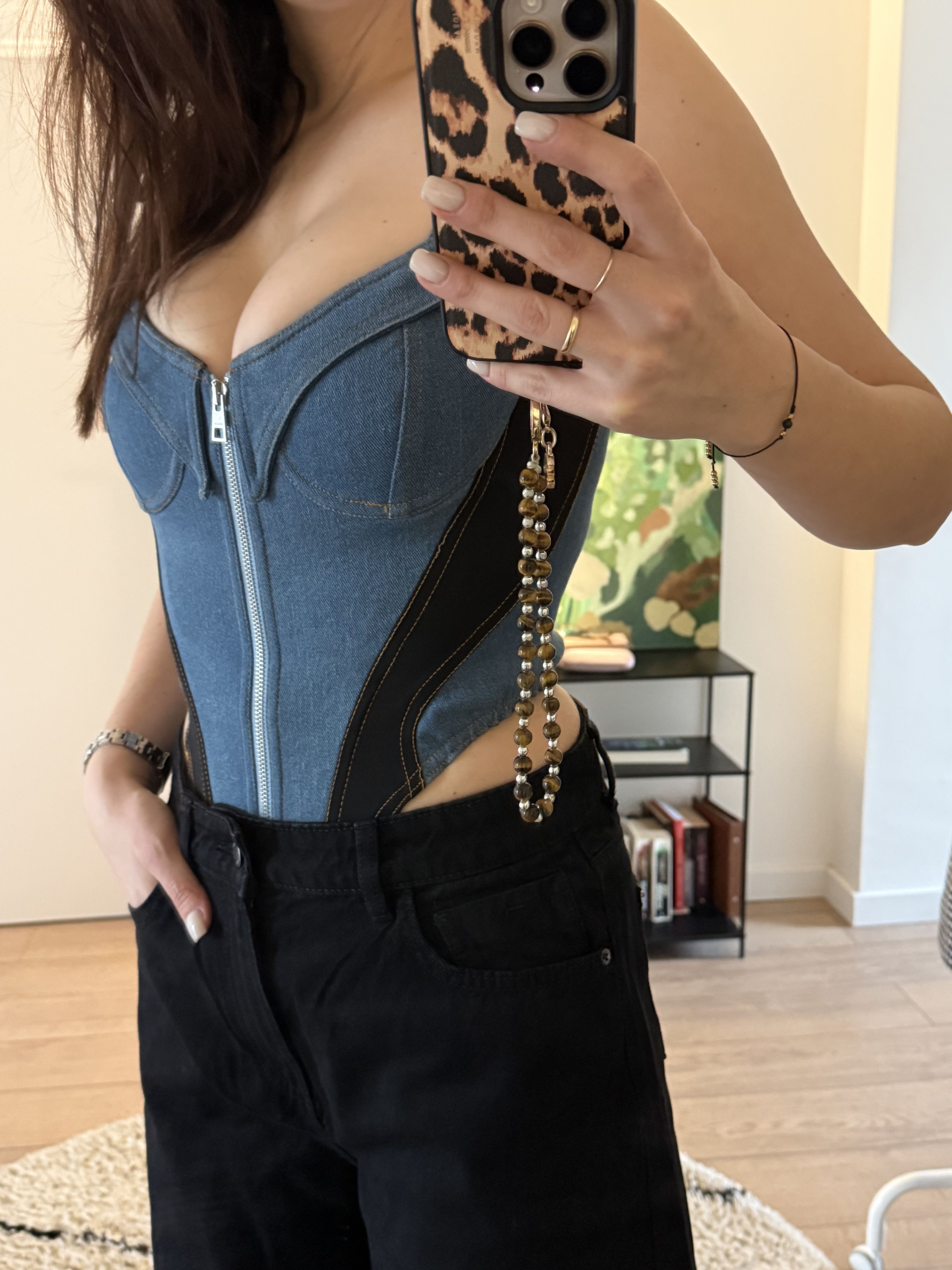 Mugler Mugler Denim Corset Bodysuit with Front Zip Size S / US 4 / IT 40 - 4 Thumbnail