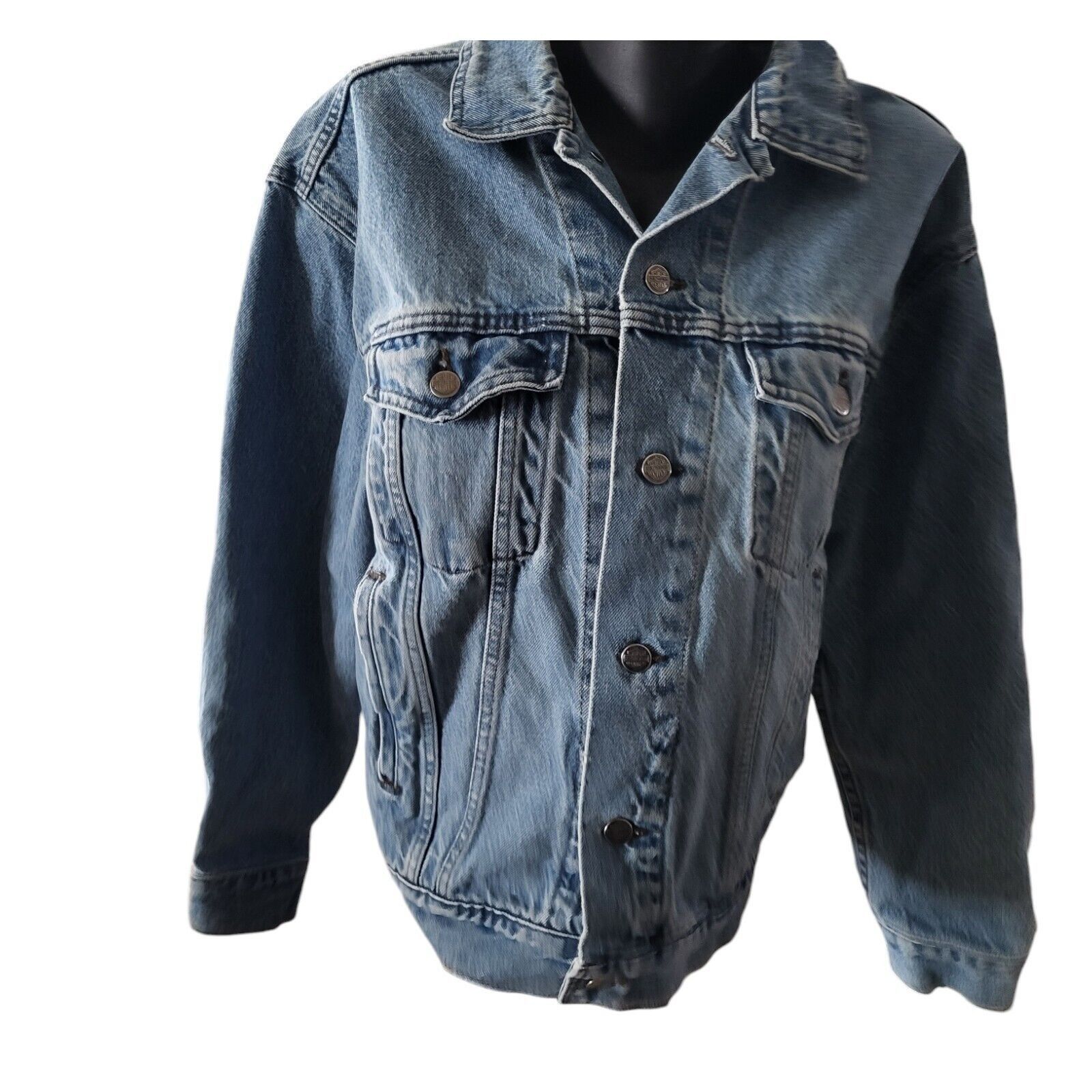 Harley Davidson Vintage Harley Davidson Denim Trucker Motorcycle Jack Size M Size US M / EU 48-50 / 2 - 2 Thumbnail