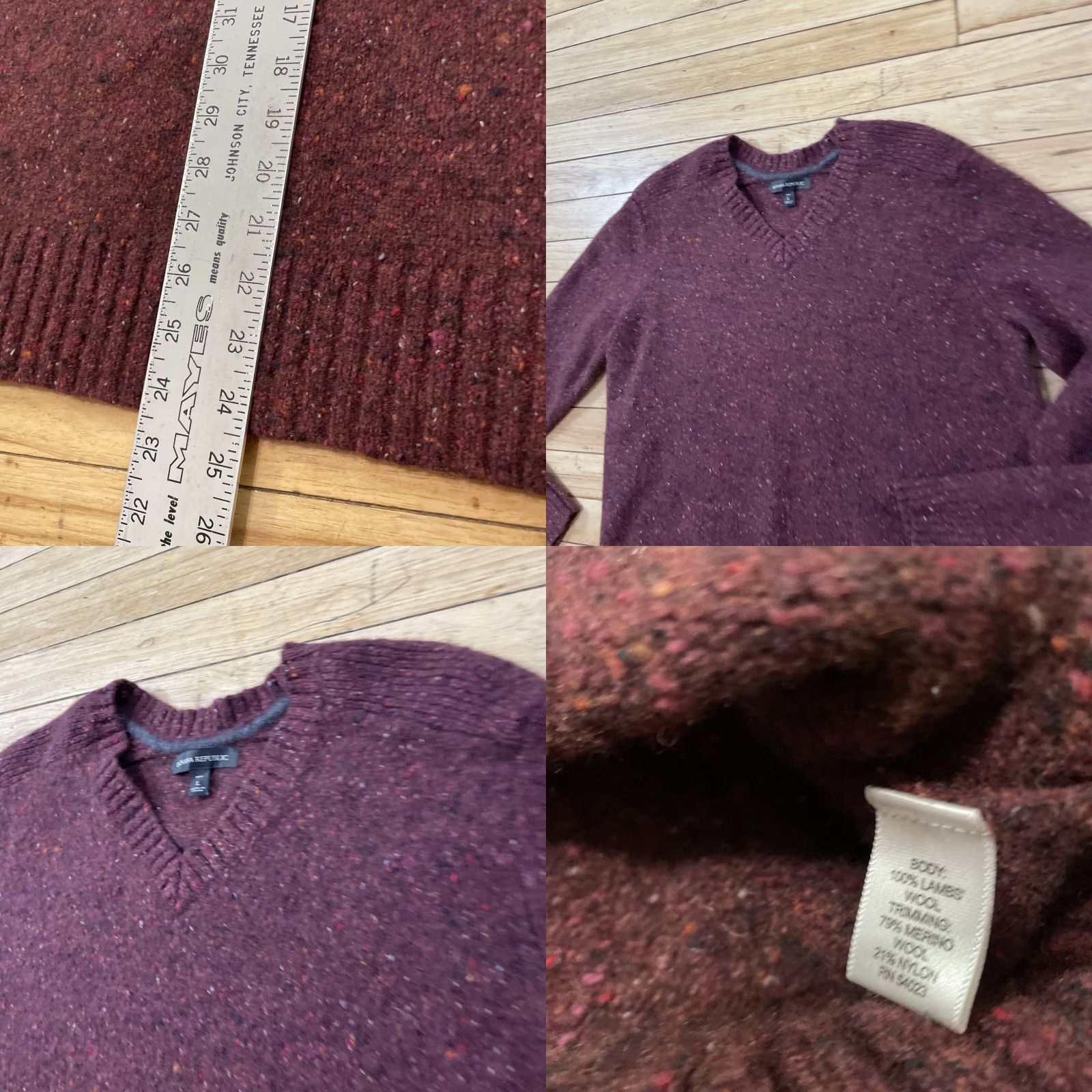 Banana Republic BANANA REPUBLIC Sweater Elbow Patches Wool Red L Unisex Adults Pullover Size L / US 10 / IT 46 - 9 Thumbnail