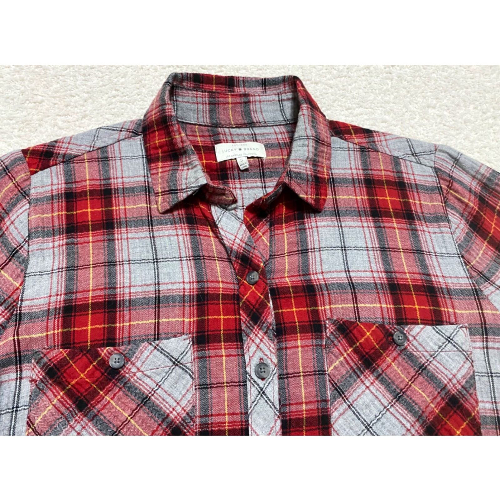 Lucky Brand Lucky Brand Shirt Womens Small Long Sleeve Button-Front Multicolor Plaid Cotton Women’s Shirt Size S / US 4 / IT 40 - 2 Thumbnail