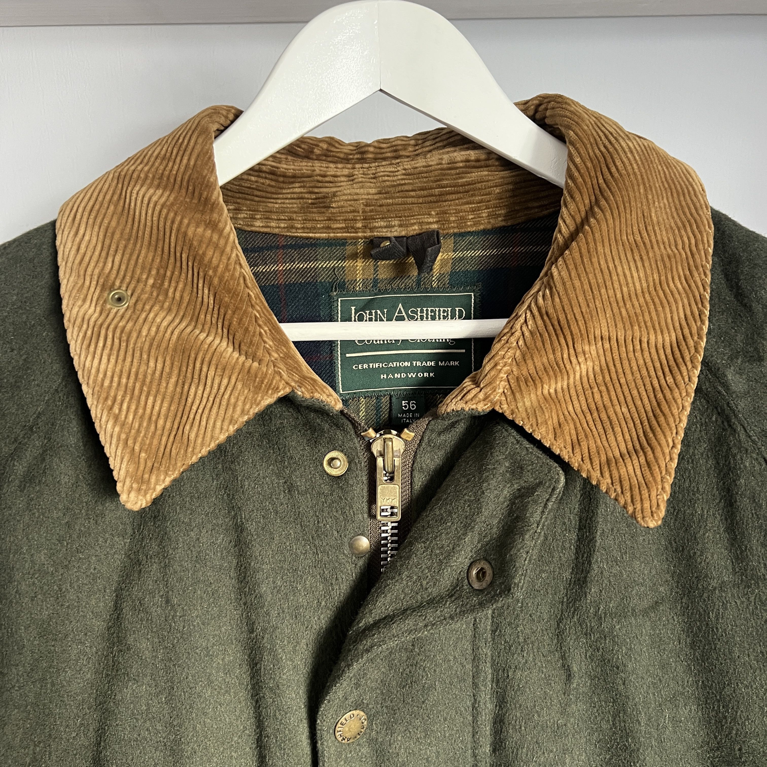 Barbour VINTAGE Men's JOHN ASHFIELD Wool Hunting Green Jacket Size US XL / EU 56 / 4 - 8 Thumbnail