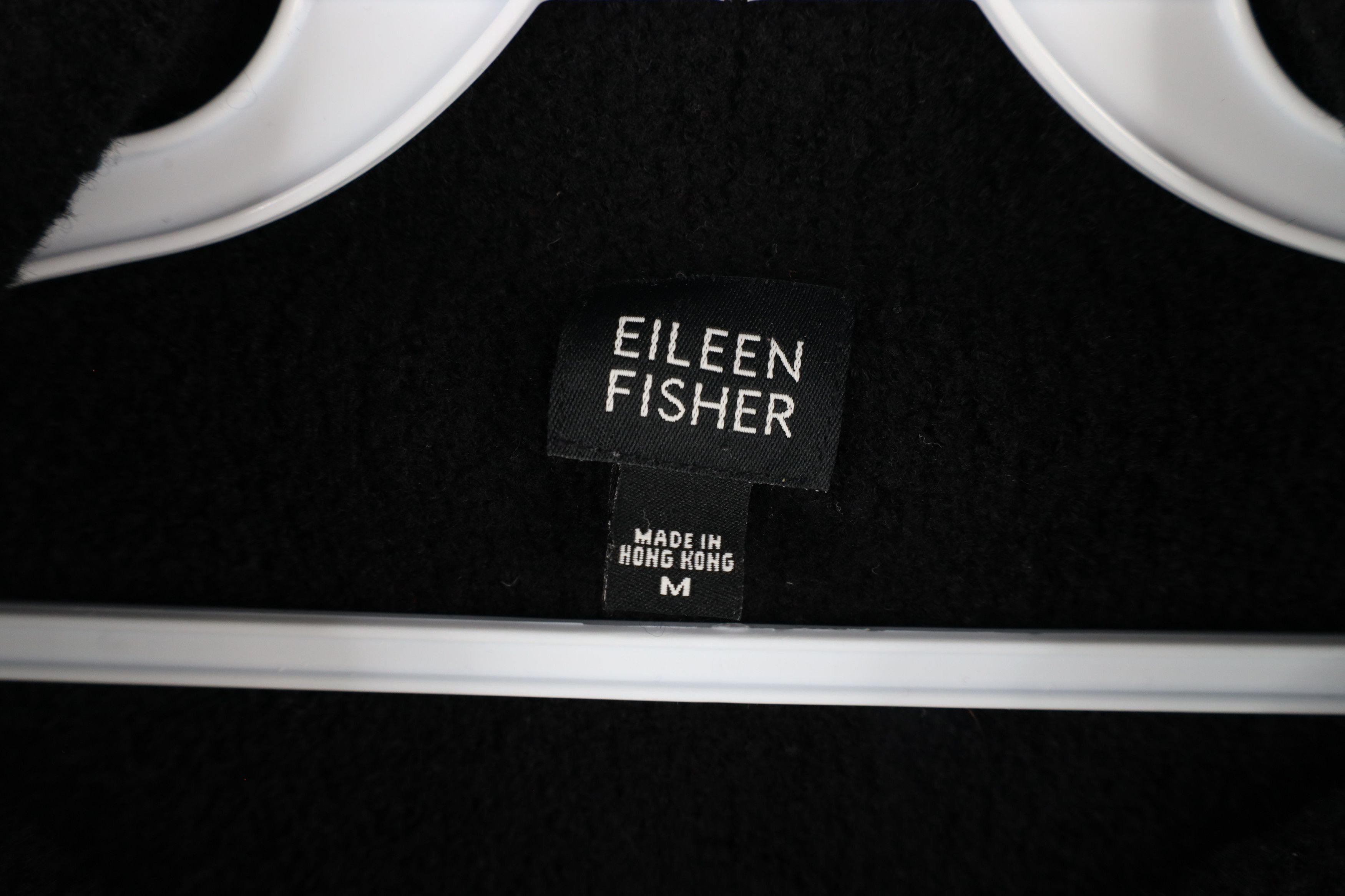 Eileen Fisher × Vintage Eileen Fisher Wool Collared Top Button Sweater Black Size M / US 6-8 / IT 42-44 - 4 Thumbnail