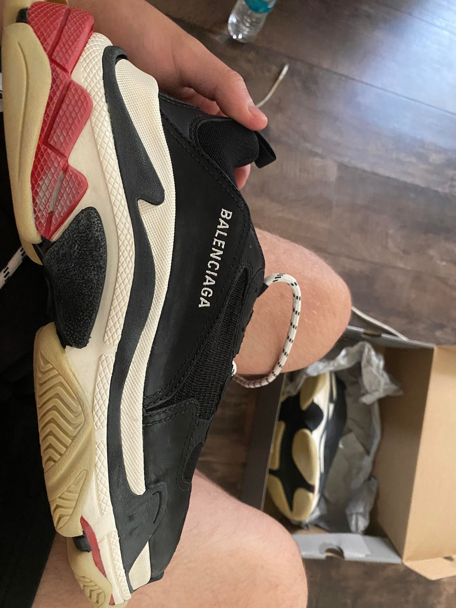 Balenciaga Balenciaga Triple S - Black Red White Size US 8 / EU 41 - 1 Thumbnail