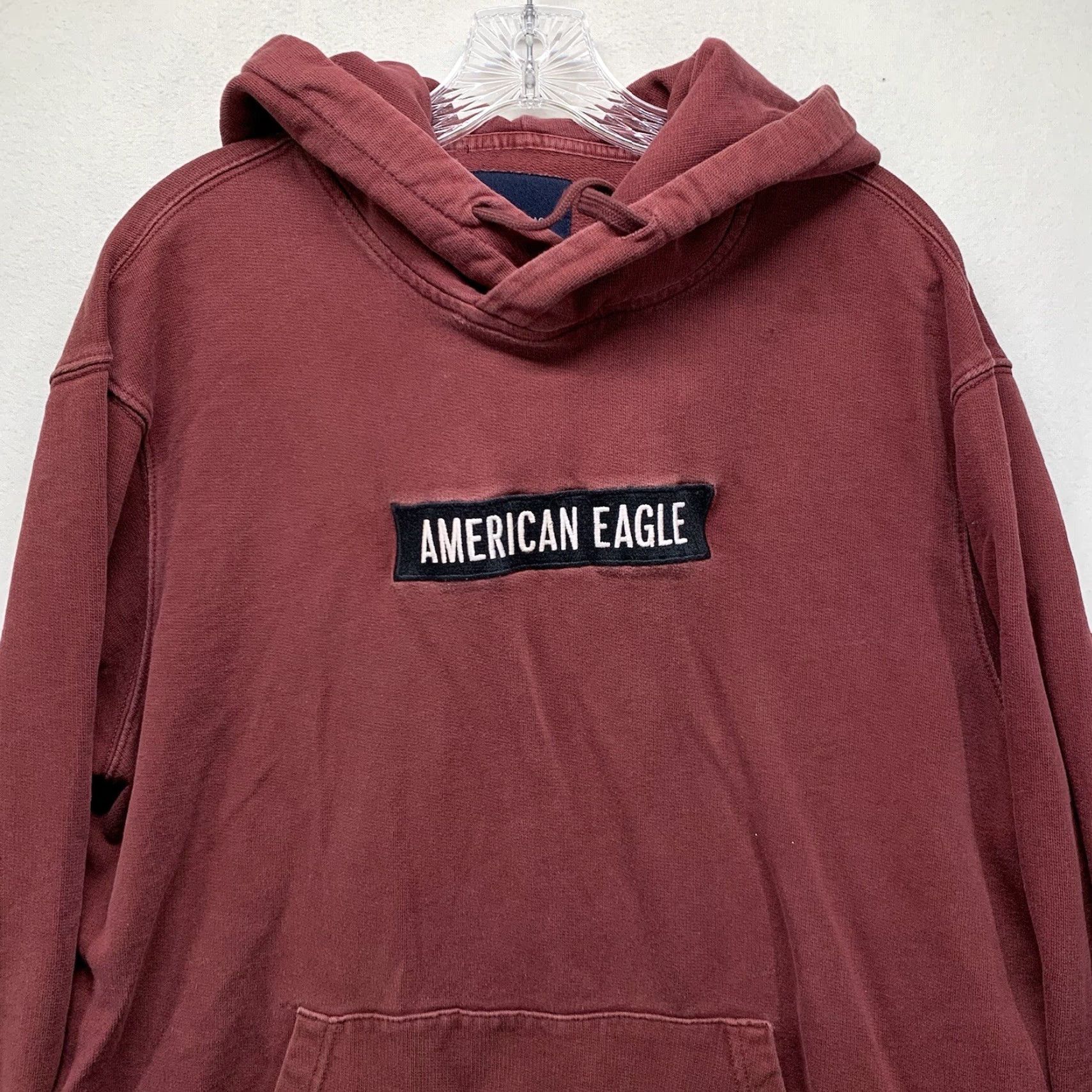 American Eagle Outfitters American Eagle Outfitters Heavyweight Hoodie Mens Large Red Spell Out Logo Pullover Size US L / EU 52-54 / 3 - 4 Thumbnail