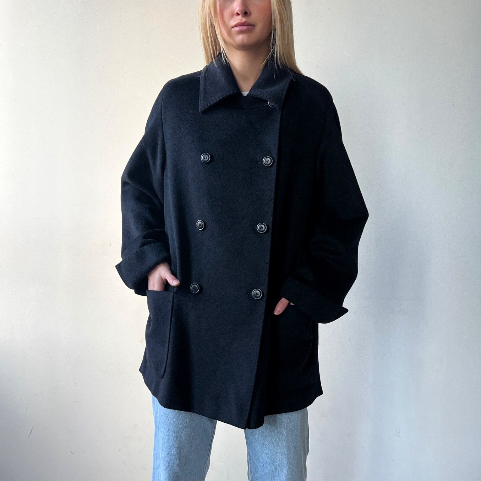 Max Mara Max Mara Peacoat Jacket Wool Angora Cashmere 9728AC Size L / US 10 / IT 46 - 1 Thumbnail