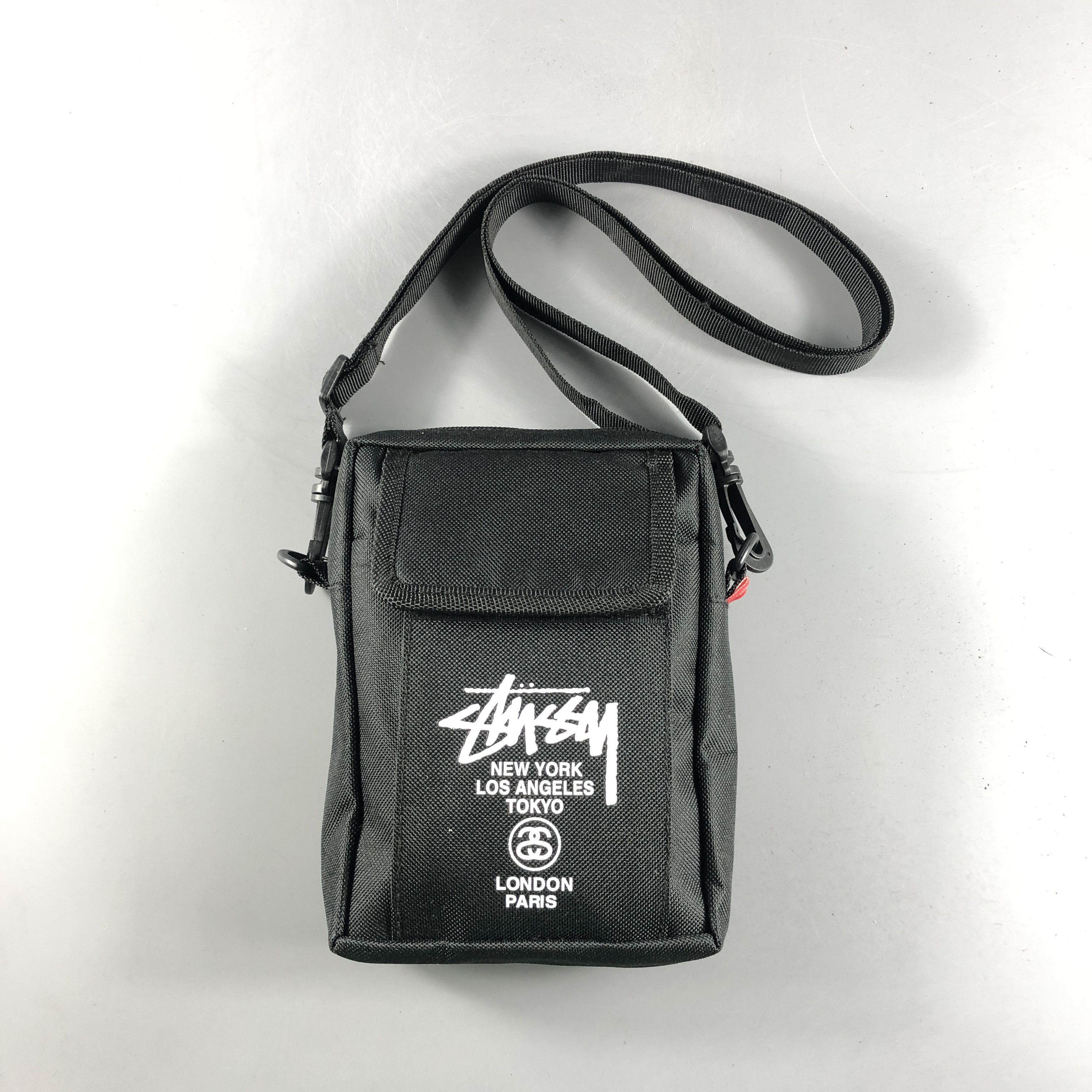 Stussy Mini Stussy Sling Bag Canvas Crossbody Shoulder Bag Black 