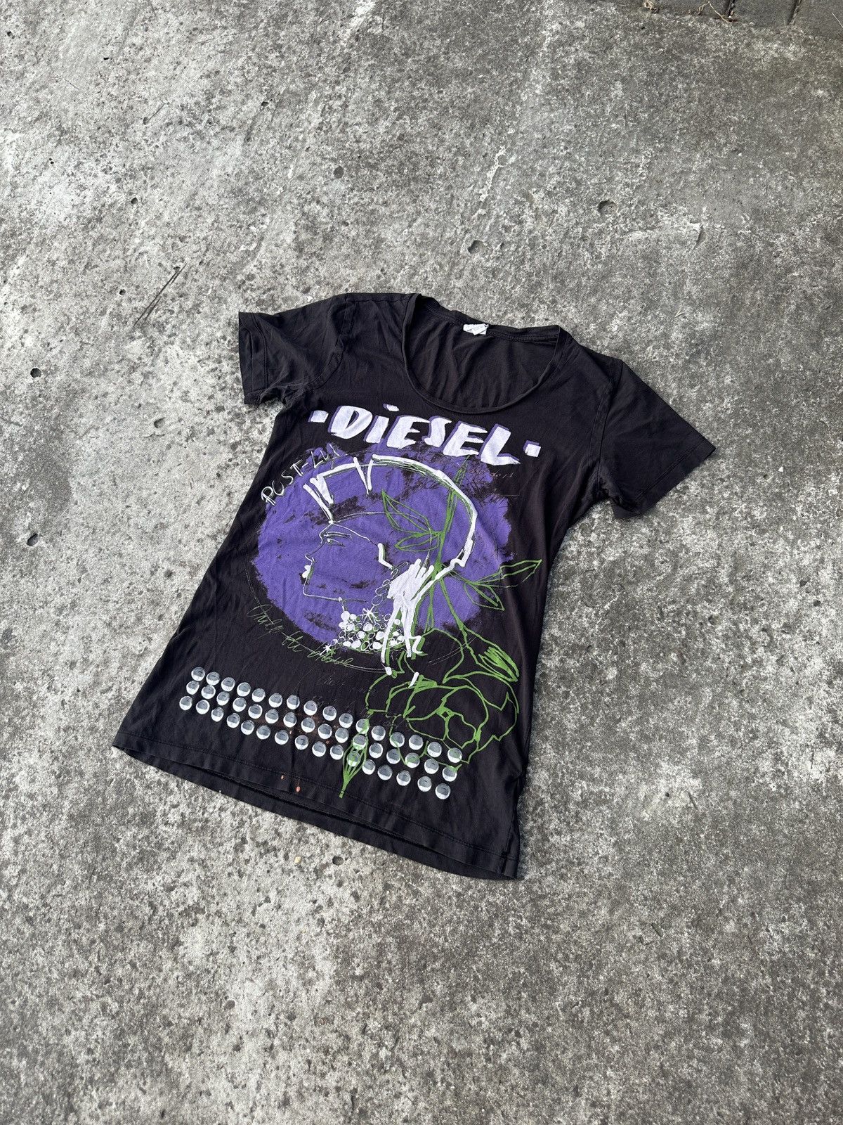 Diesel × Vintage Y2k vintage diesel t-shirt logo Streetwear rare style casual Size XL / US 12-14 / IT 48-50 - 1 Thumbnail