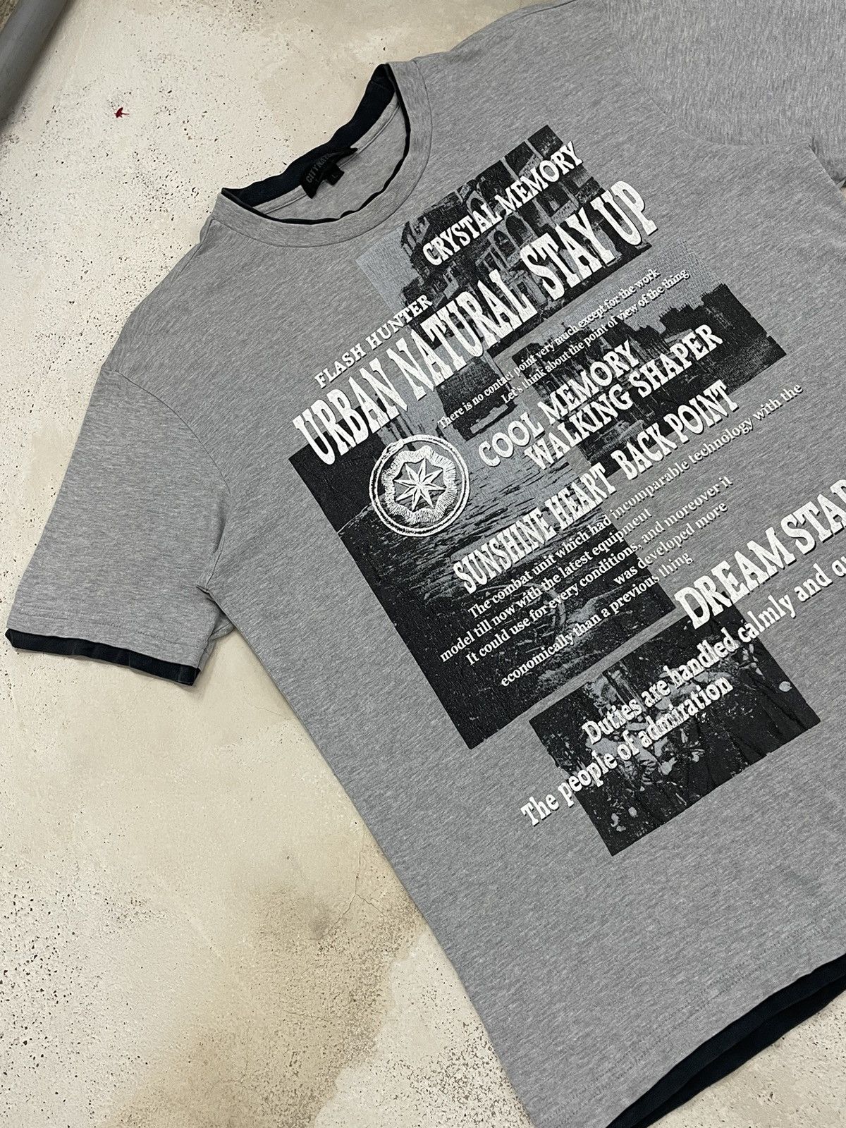 Japanese Brand City Natural Photo City Life Sunshine Poem Layered Tee Size US L / EU 52-54 / 3 - 5 Thumbnail