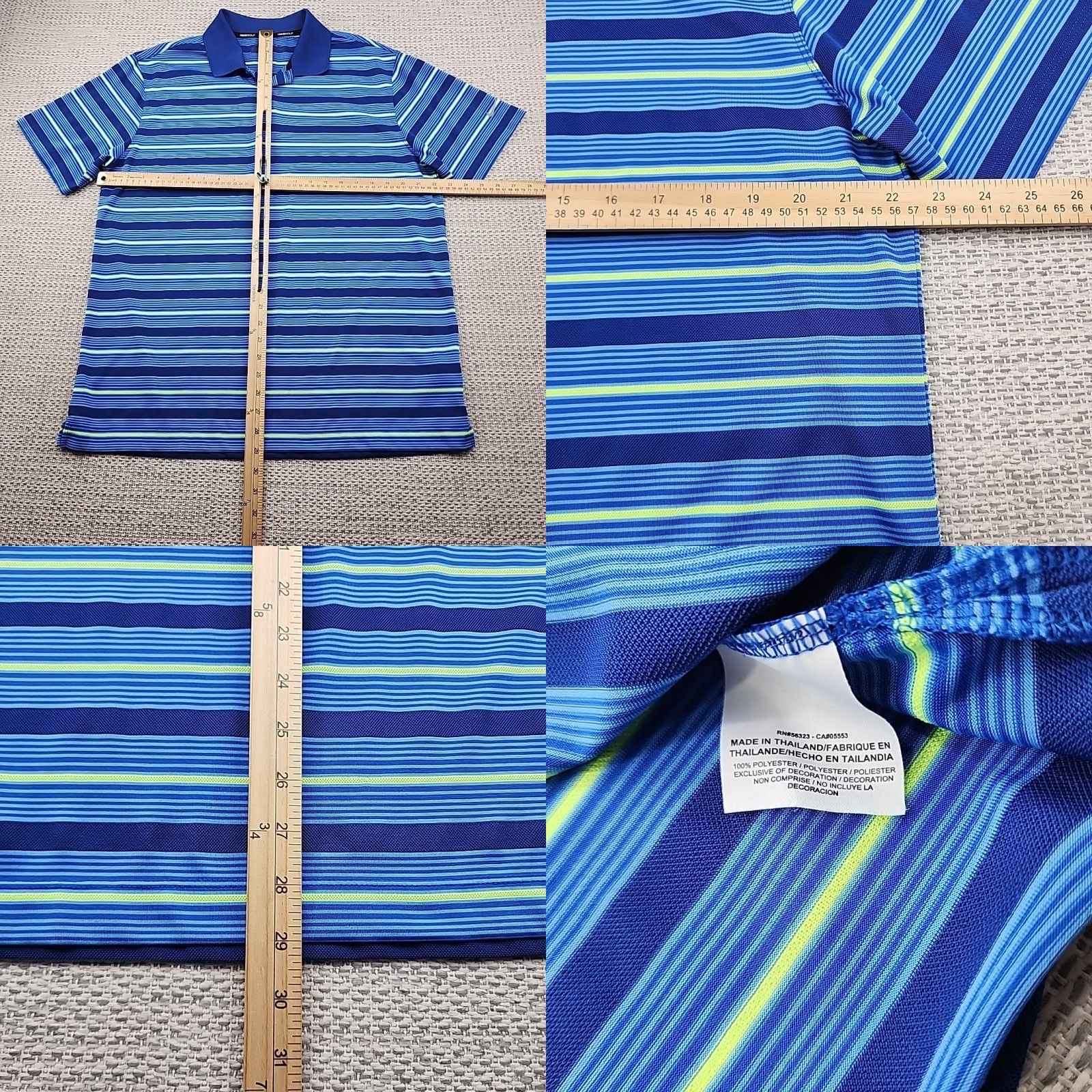 Nike Nike Tour Performance Polo Shirt Nike Tour Performance Golf Polo Short Sleeve Shirt Dri Fit Mens L Striped Multicolor Athletic Short Sleeve Polo Mens Size US L / EU 52-54 / 3 - 8 Thumbnail