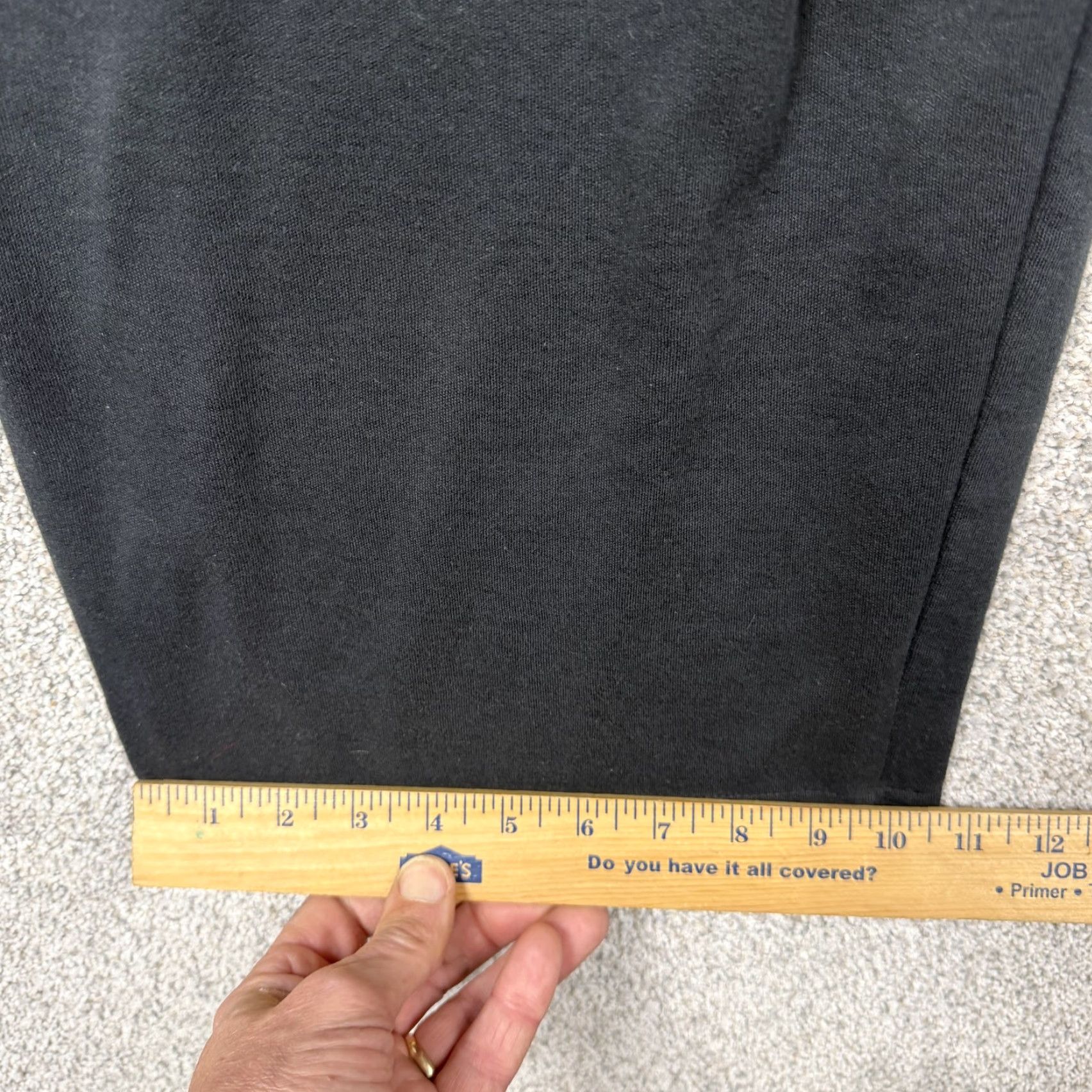 Vintage Woman Within Sweatpants Women L 33x30 Black Wide Leg Drawstring Lounge Lagenlook Size 36" / US 14 / IT 50 - 3 Thumbnail