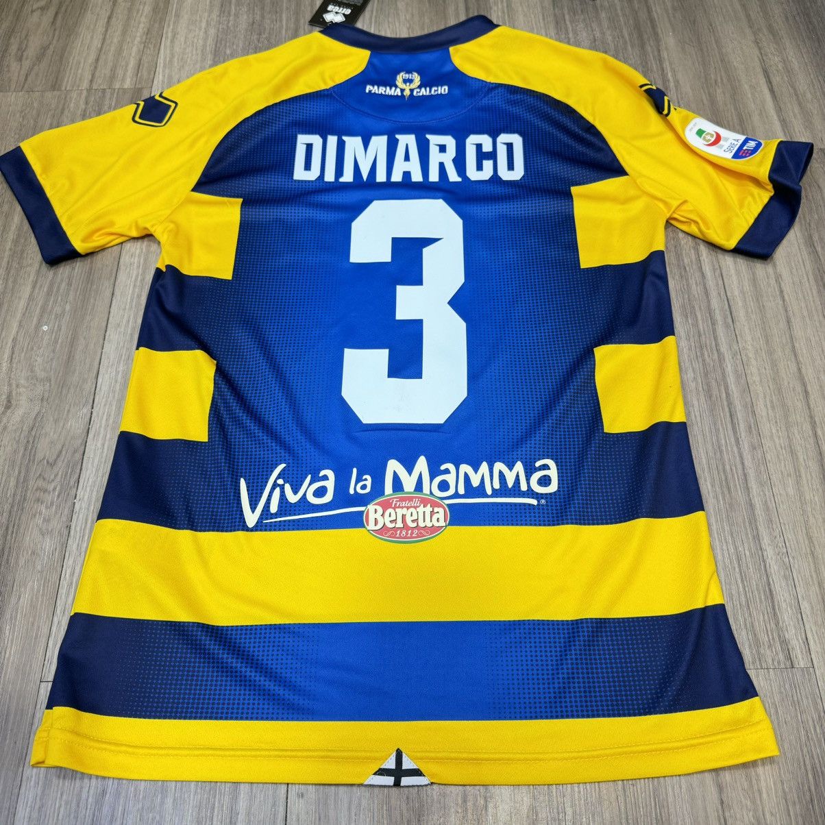 Errea Parma 18/19 home shirt #3 Dimarco (Bnwt) Size US L / EU 52-54 / 3 - 2 Thumbnail