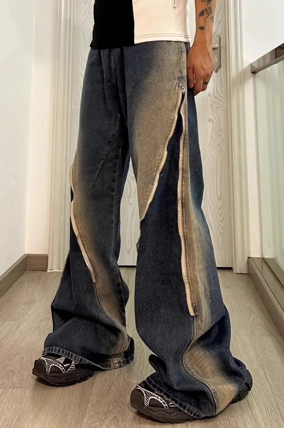 Japanese Brand × Jean Wash gradient zippered jeans Size US 32 / EU 48 - 2 Thumbnail