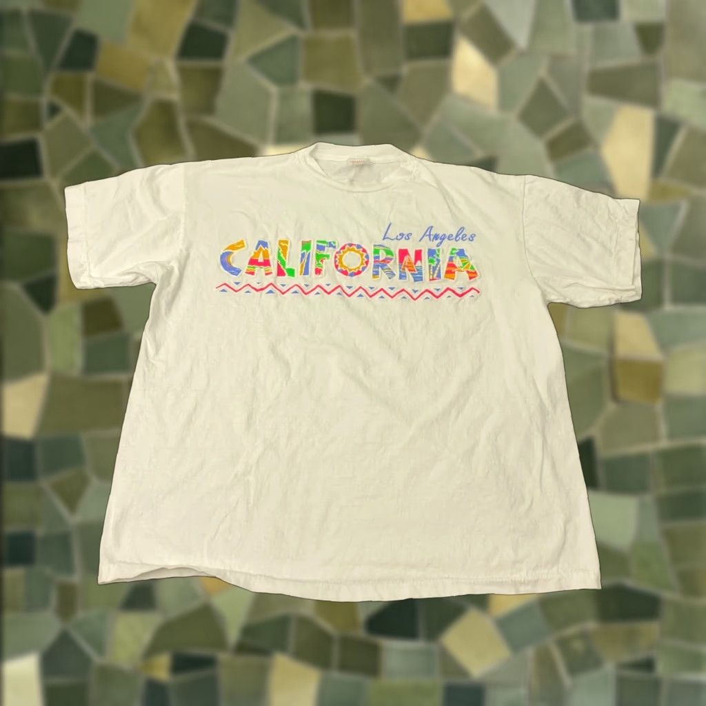 Vintage Vtg Los Angeles California Tee Shirt Mens XL White Single Stitch Beach Surf 90s Size US XL / EU 56 / 4 - 1 Thumbnail