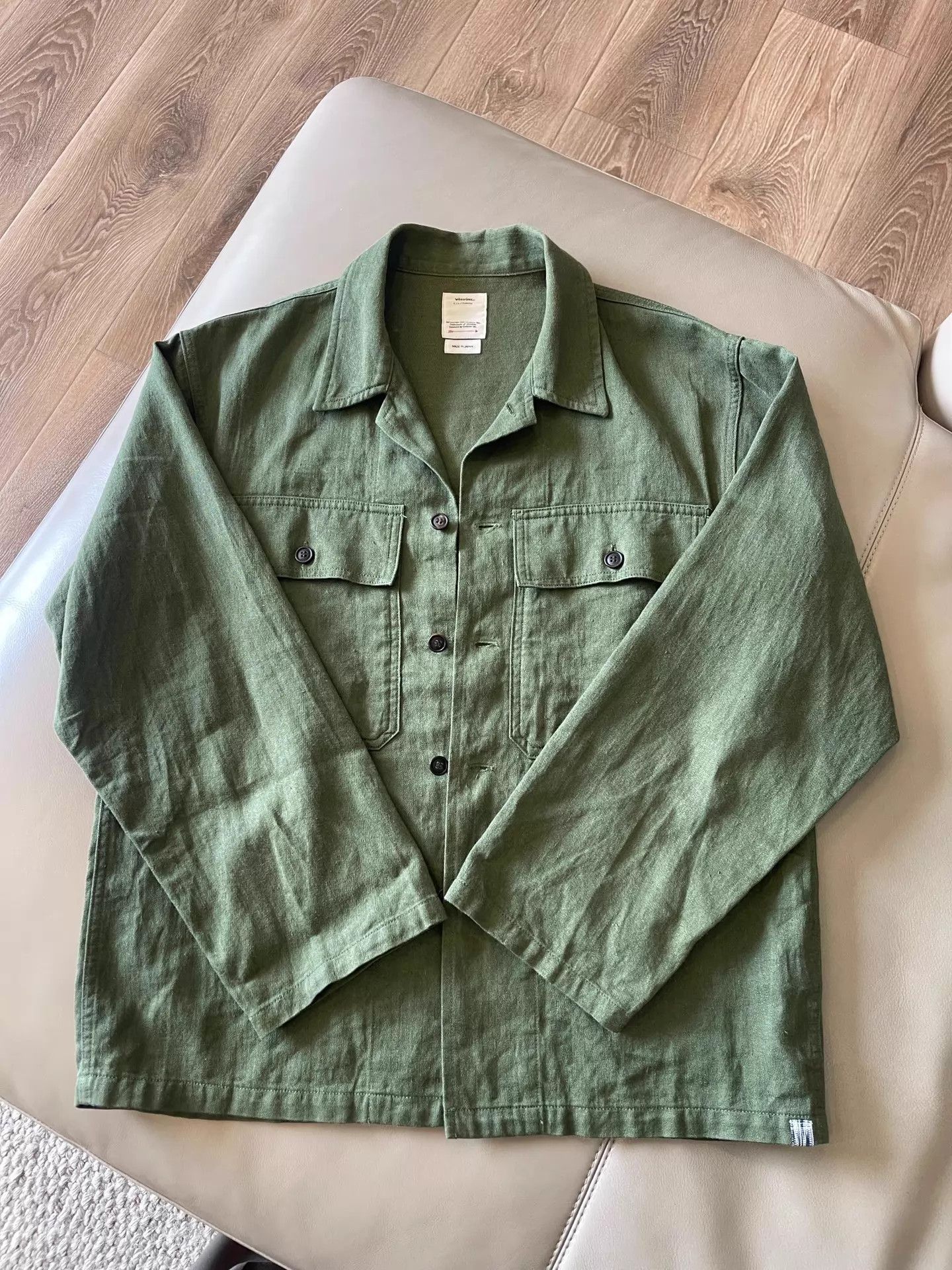 Visvim VISVIM 22SS CARDWELL L/S Olive 3 Wool-Linen Military Work Shirt Size US L / EU 52-54 / 3 - 2 Thumbnail