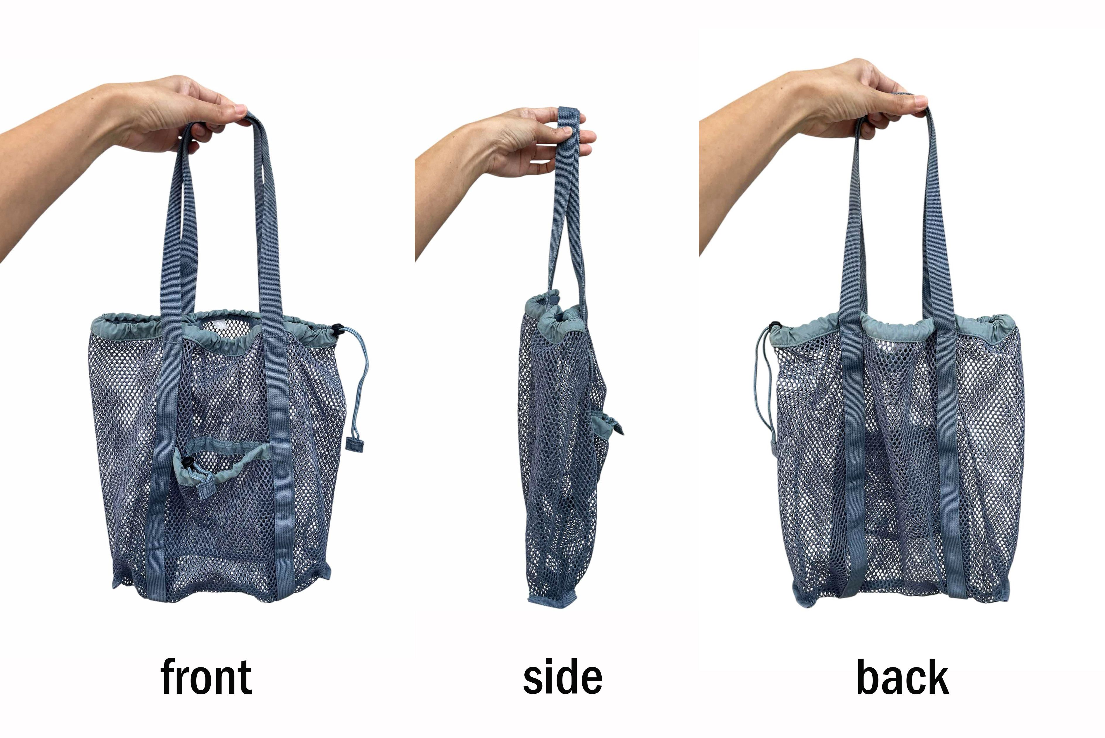 Uniqlo UNIQLO Misty Blue Mesh drawstring tote bag, see through Size ONE SIZE - 7 Thumbnail